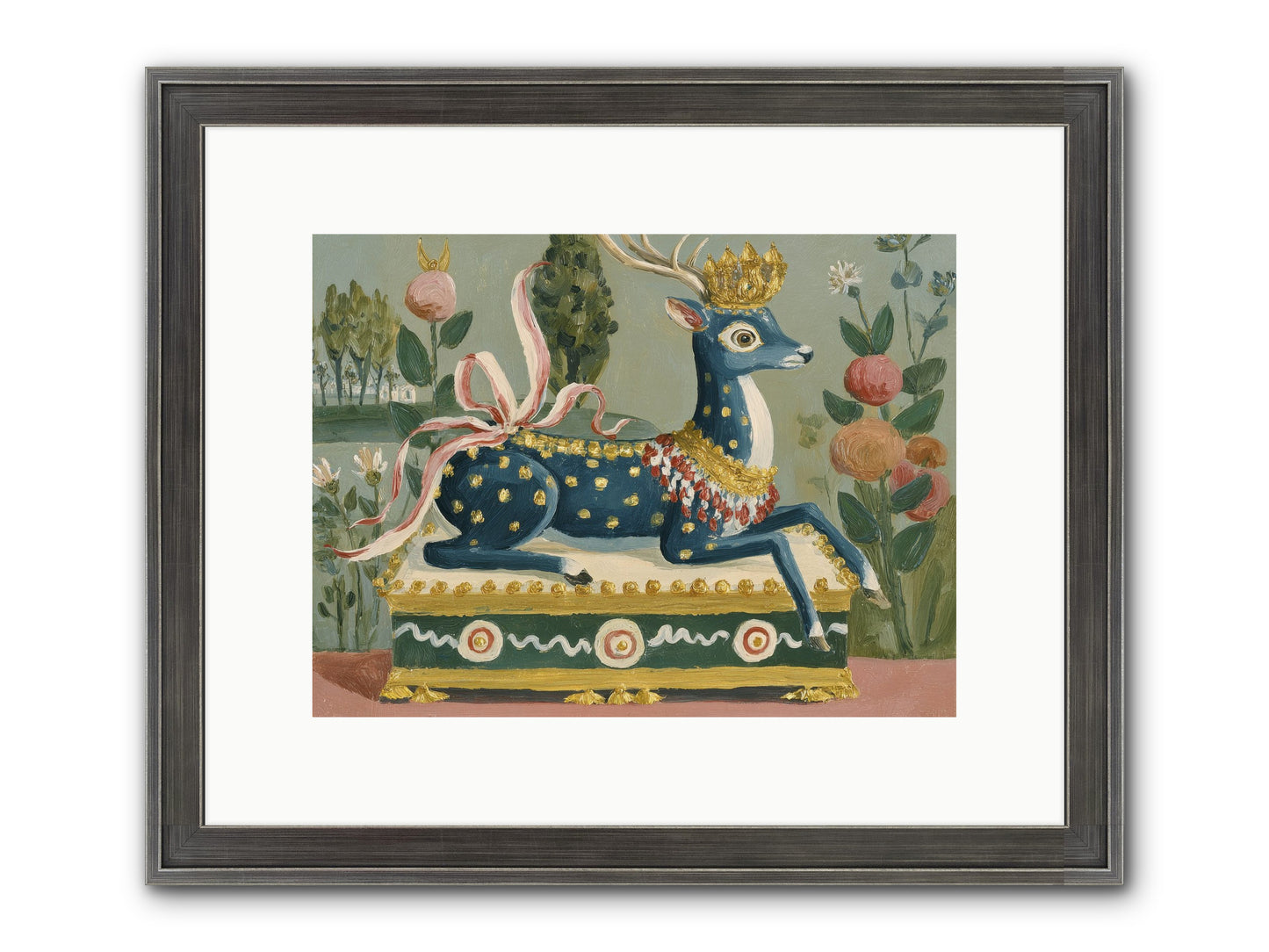 Woodland Queen Framed Print - Slimwoods Black/Silver 12x9