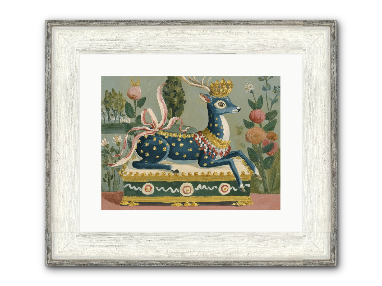 Woodland Queen Framed Print - Driftwood White 16x12