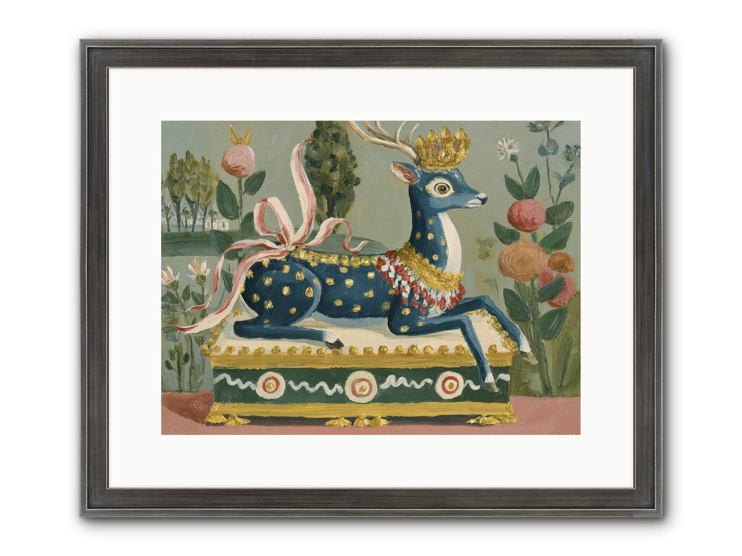 Woodland Queen Framed Print - Slimwoods Black/Silver 16x12