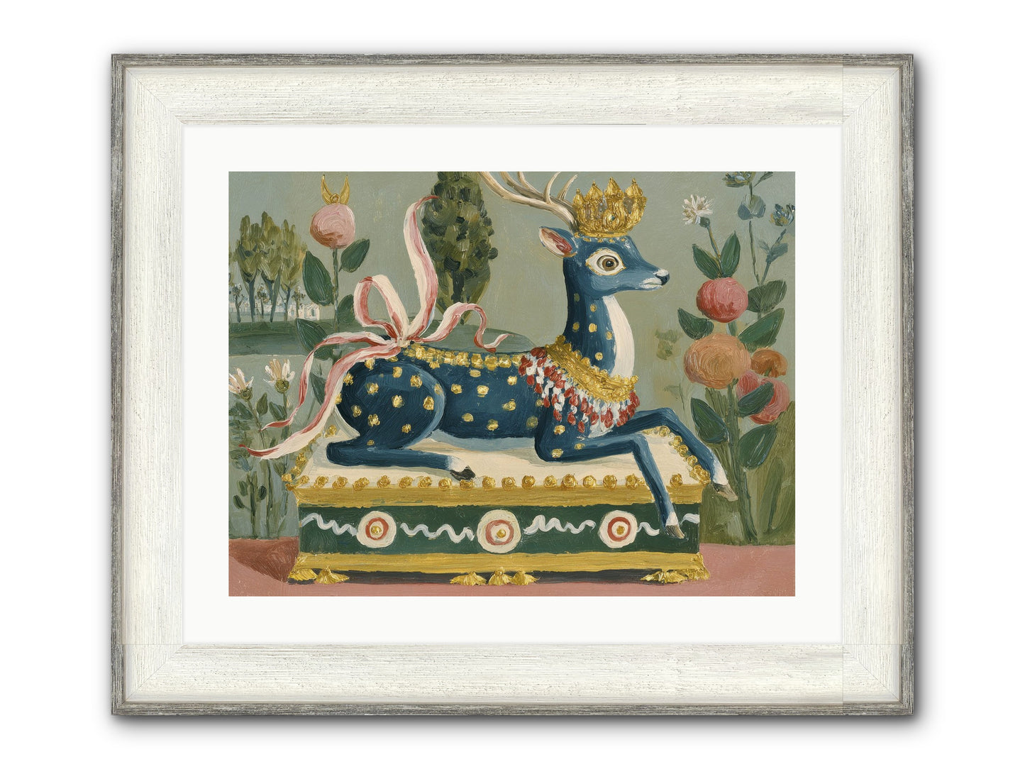 Woodland Queen Framed Print - Driftwood White 24x18