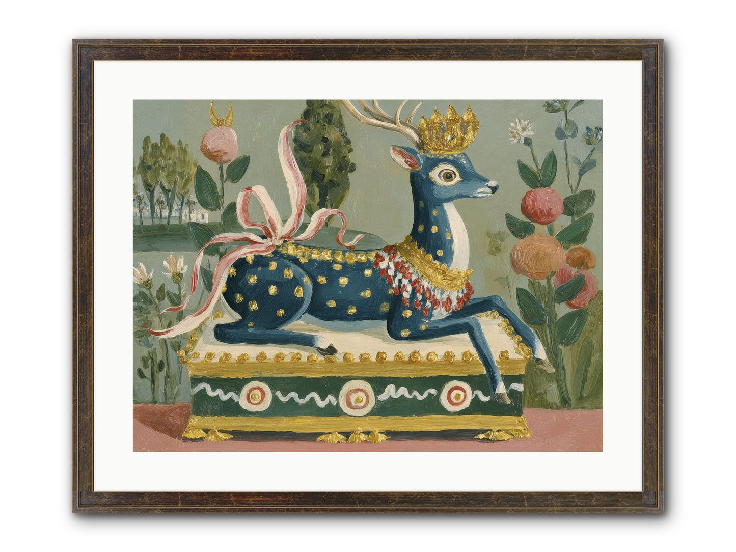 Woodland Queen Framed Print - Slimwoods Black/Gold 24x18