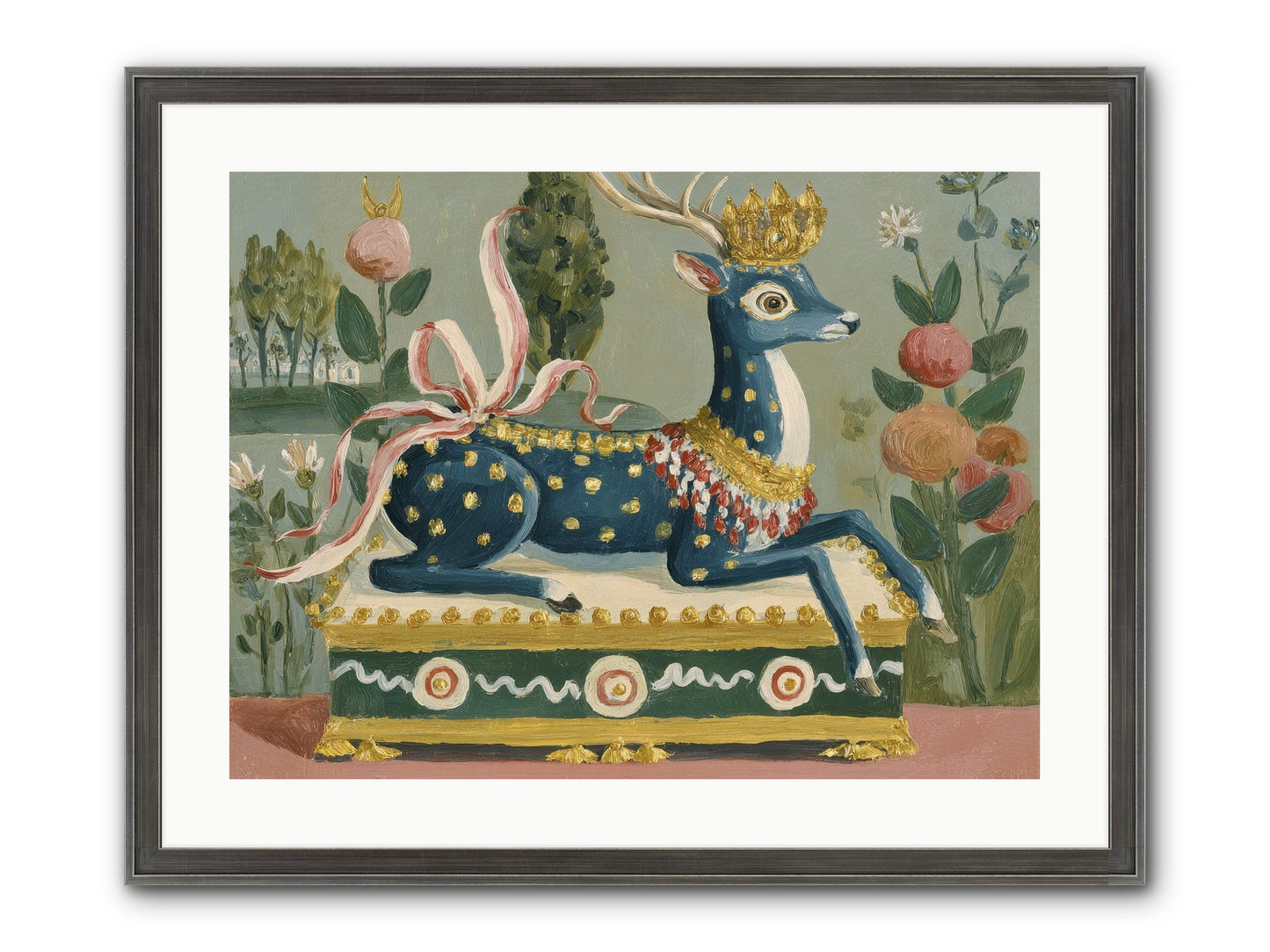 Woodland Queen Framed Print - Slimwoods Black/Silver 24x18