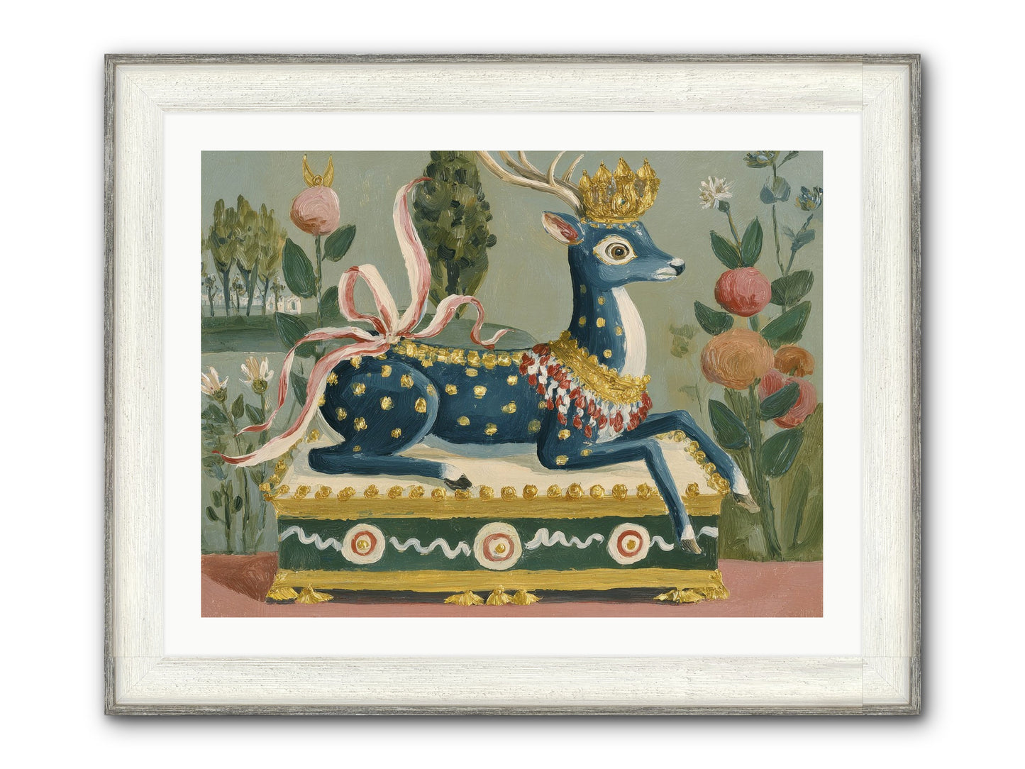Woodland Queen Framed Print - Driftwood White 32x24