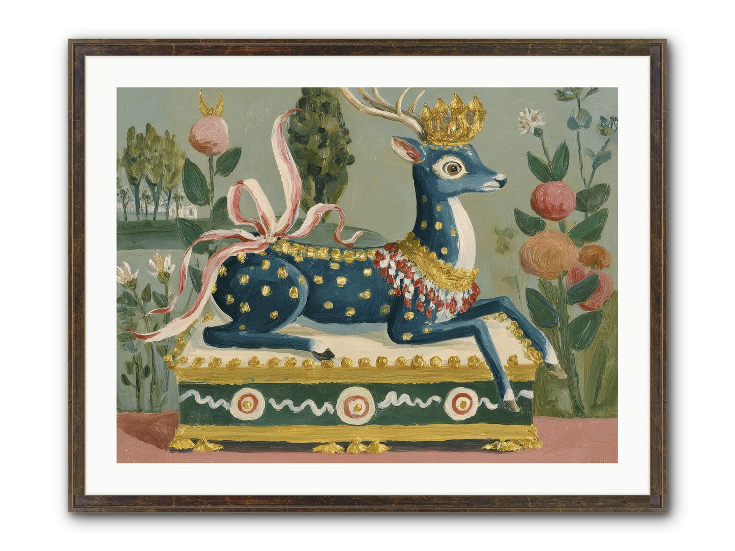 Woodland Queen Framed Print - Slimwoods Black/Gold 32x24