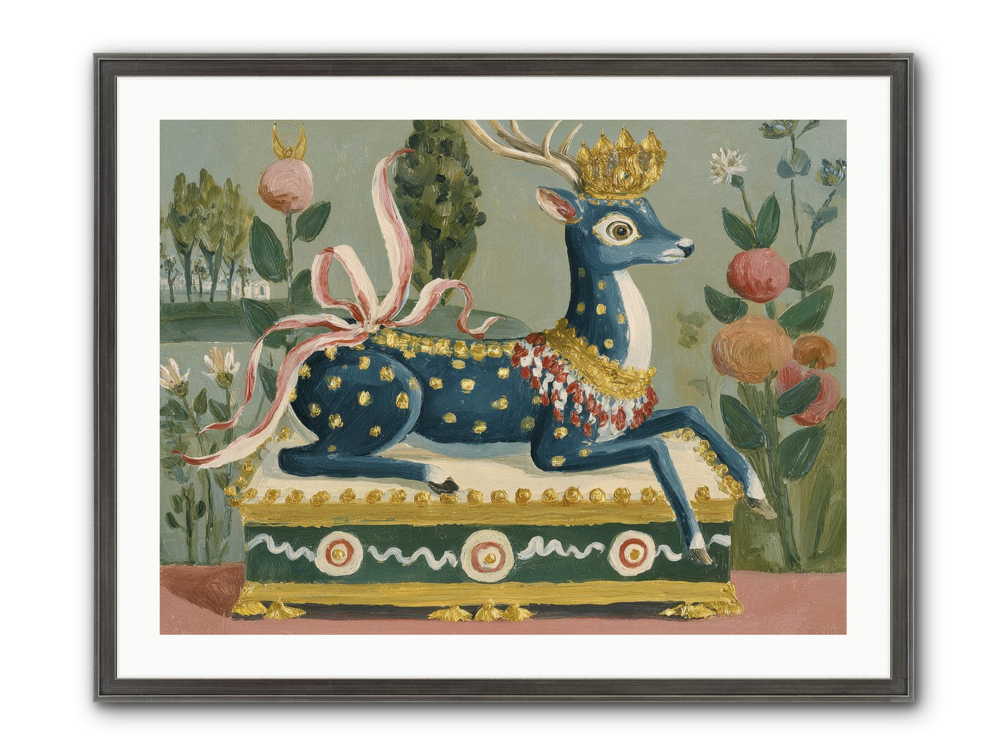 Woodland Queen Framed Print - Slimwoods Black/Silver 32x24