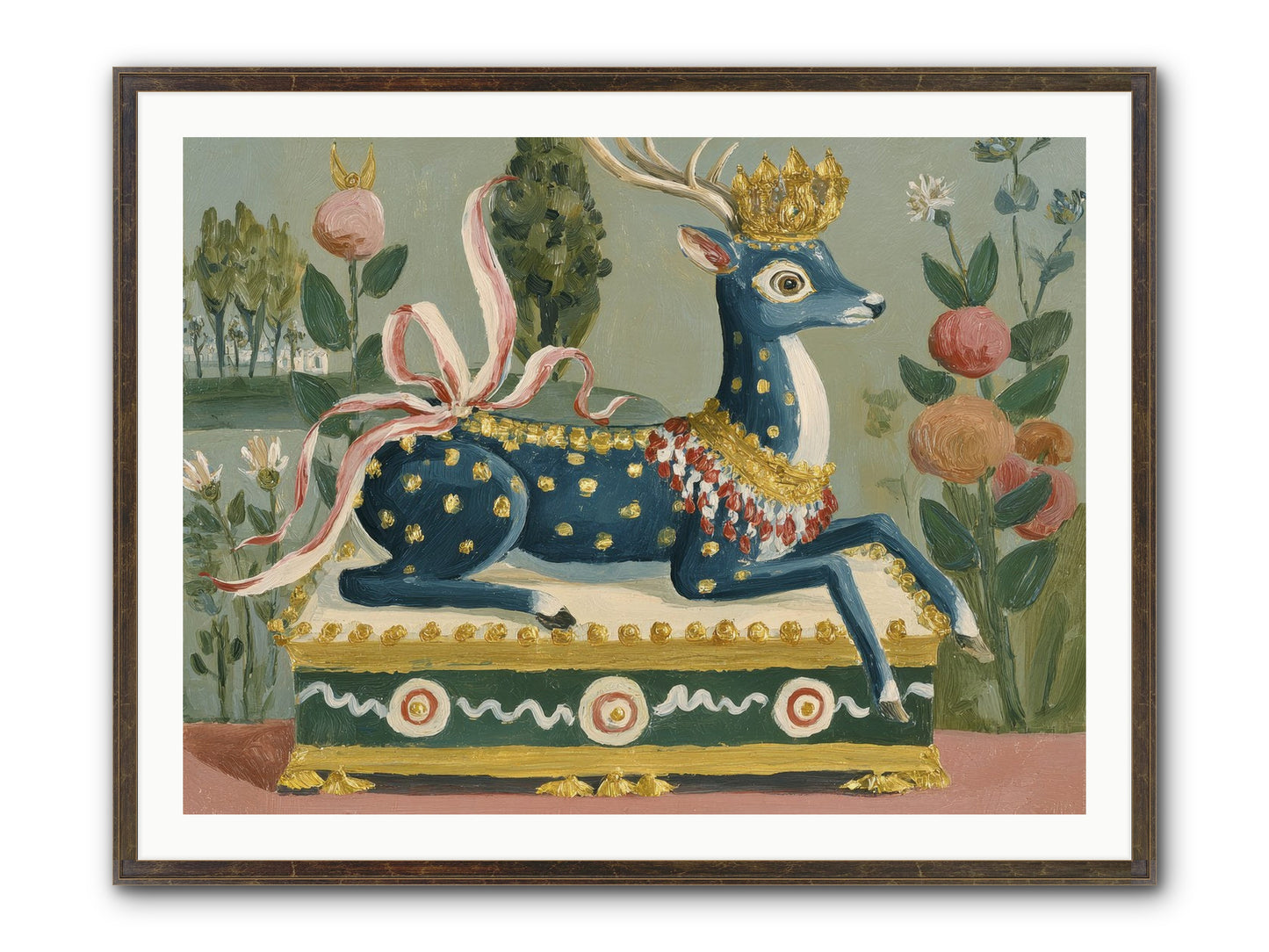 Woodland Queen Framed Print - Slimwoods Black/Gold 40x30