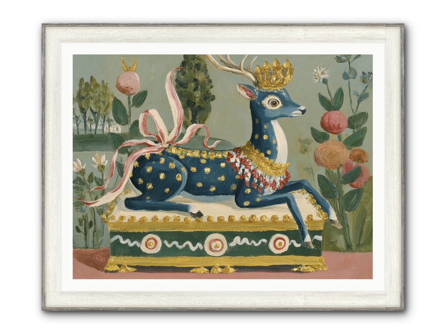 Woodland Queen Framed Print - Driftwood White 48x36