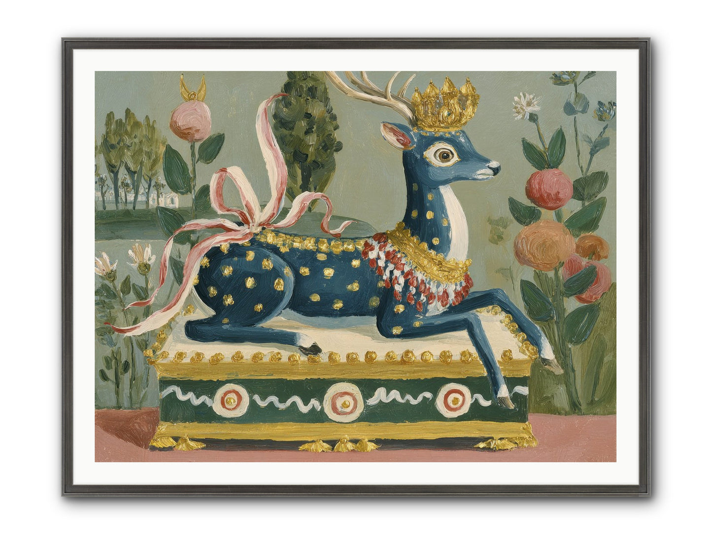 Woodland Queen Framed Print - Slimwoods Black/Silver 48x36