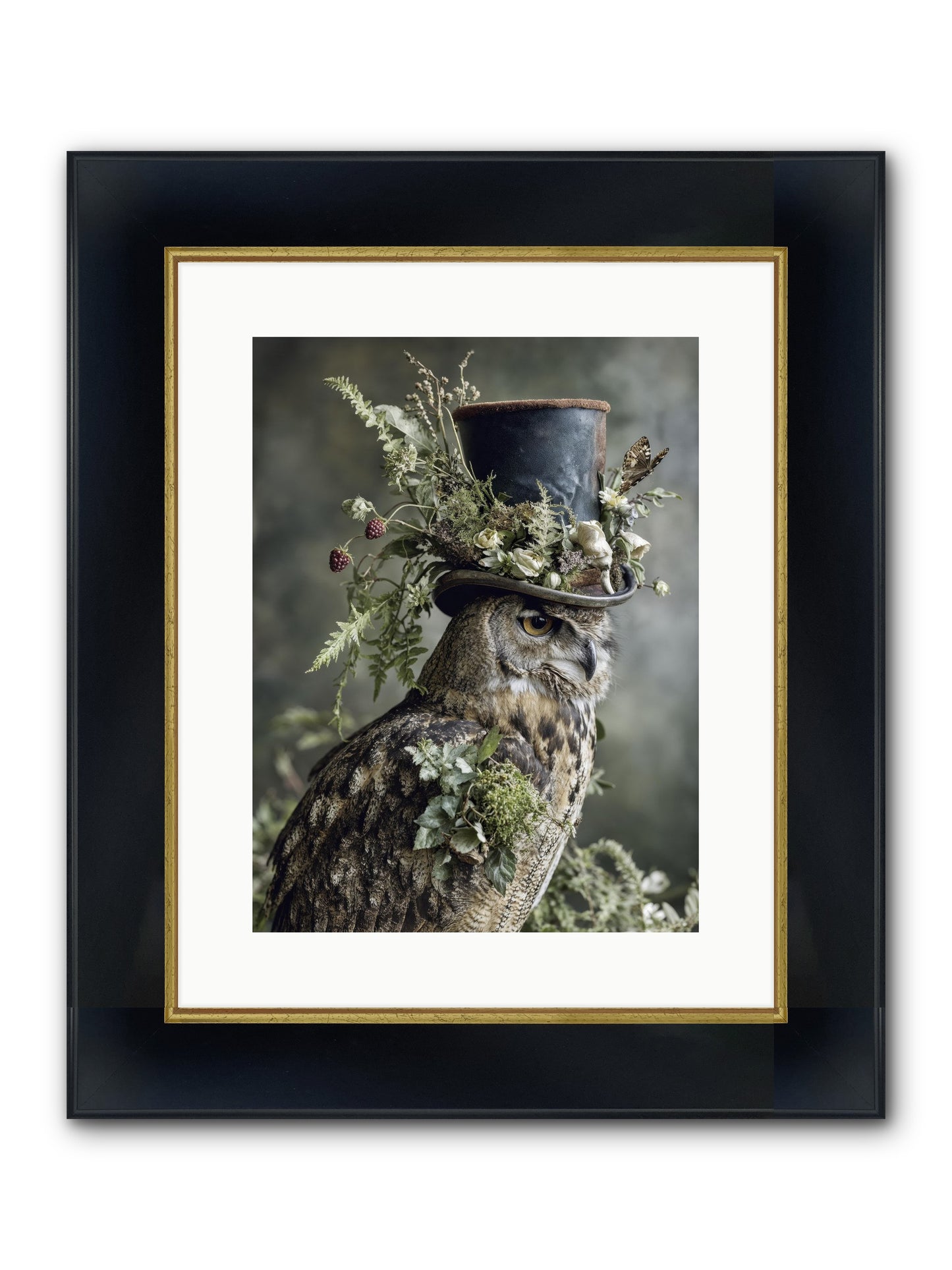 Woodland Sovereign Framed Print - Wide Black w/Gold 12x16