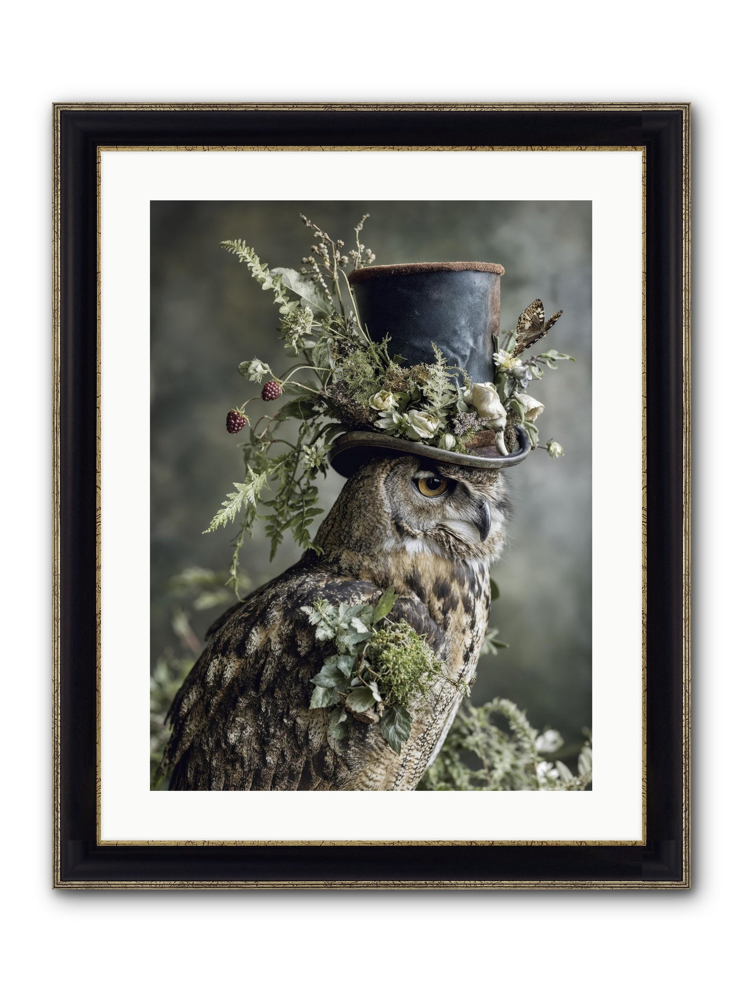 Woodland Sovereign Framed Print - Black & Gold 18x24