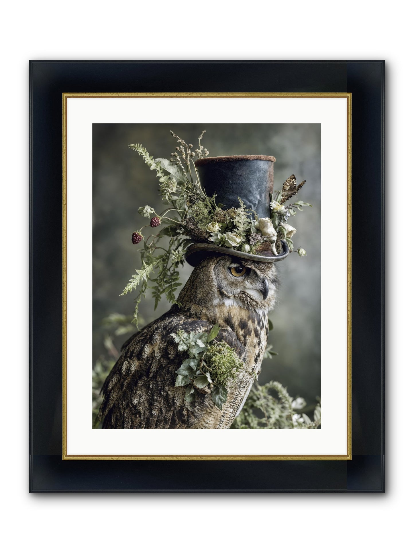 Woodland Sovereign Framed Print - Wide Black w/Gold 18x24