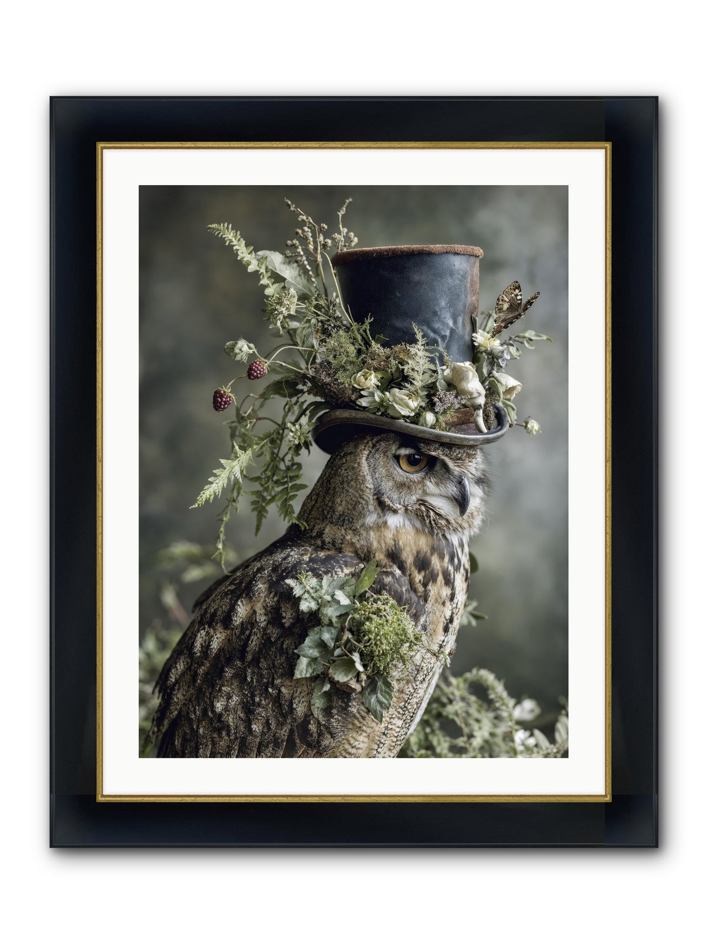 Woodland Sovereign Framed Print - Wide Black w/Gold 24x32