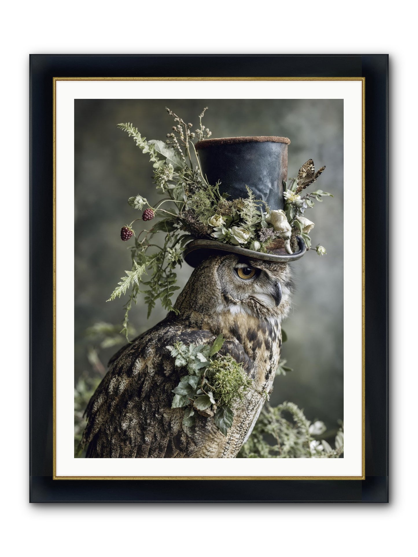 Woodland Sovereign Framed Print - Wide Black w/Gold 30x40