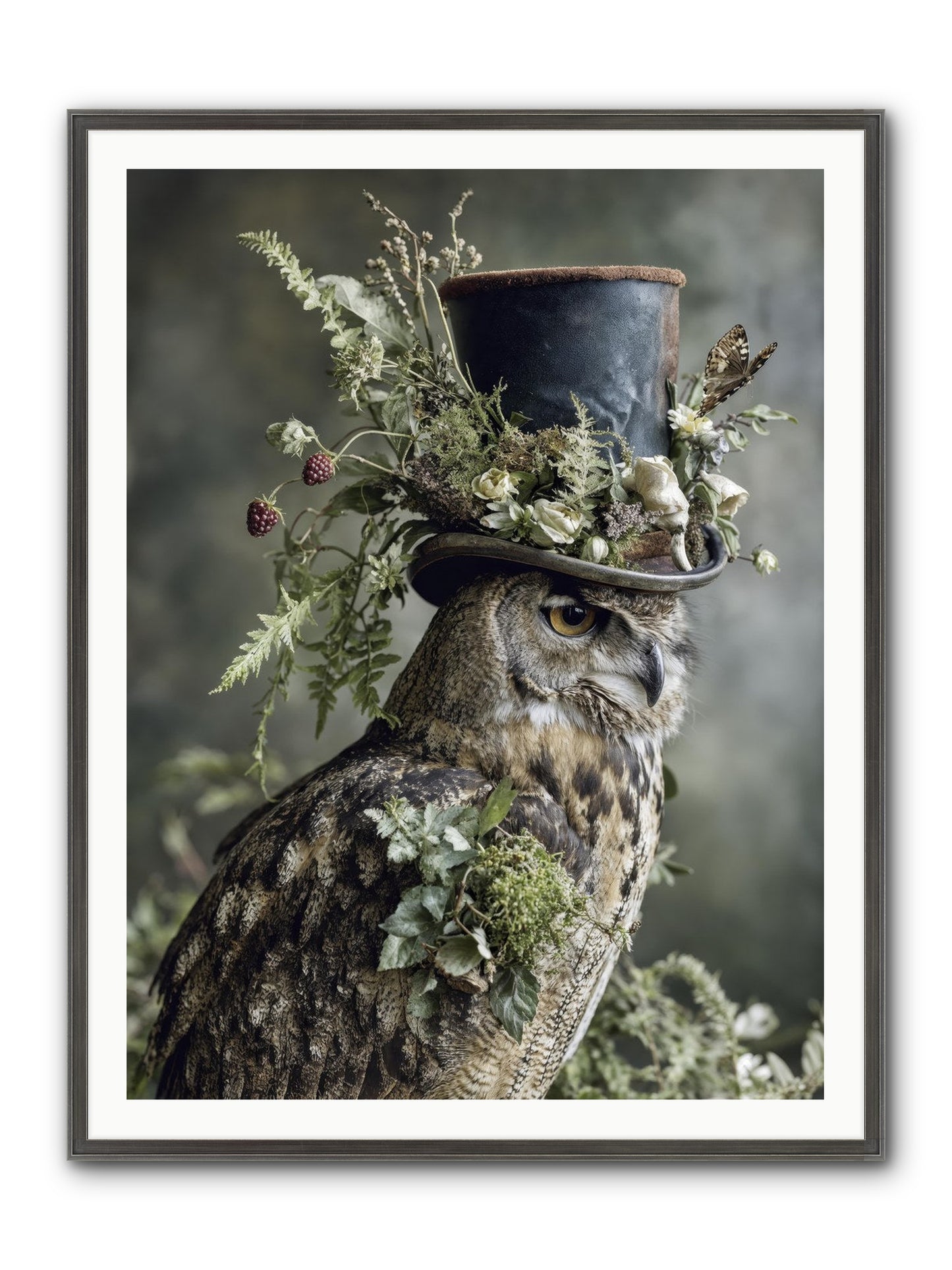 Woodland Sovereign Framed Print - Slimwoods Black/Silver 36x48