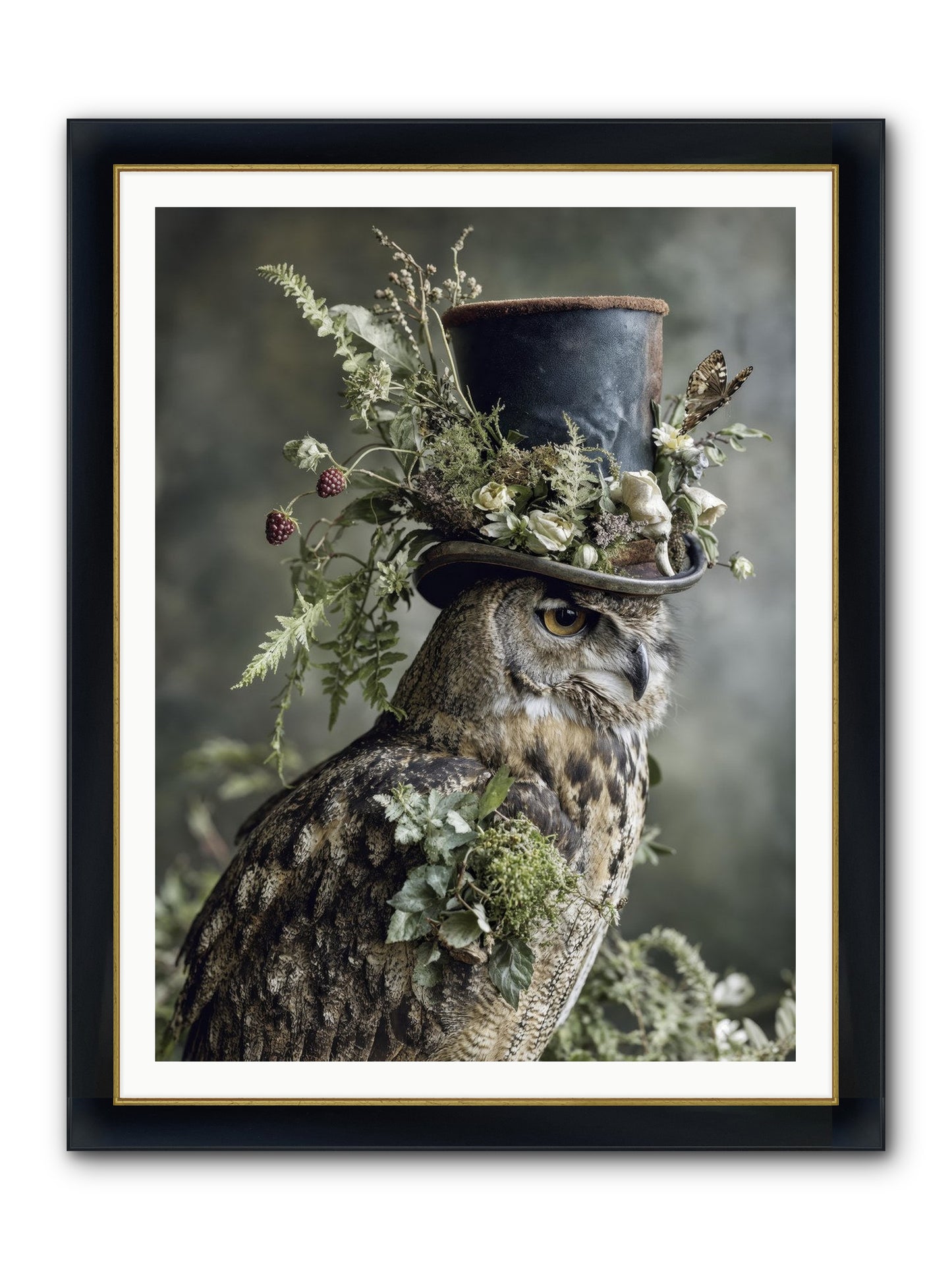 Woodland Sovereign Framed Print - Wide Black w/Gold 36x48