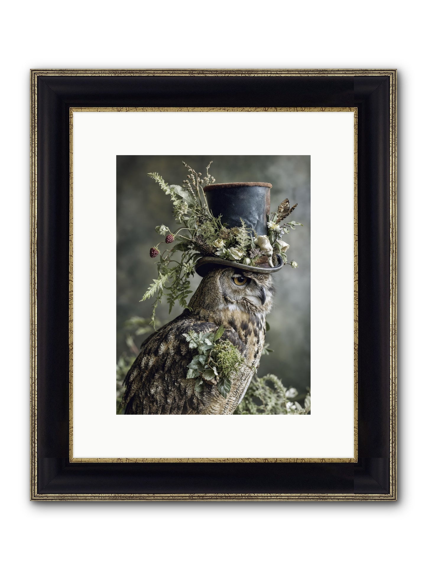 Woodland Sovereign Framed Print - Black & Gold 9x12