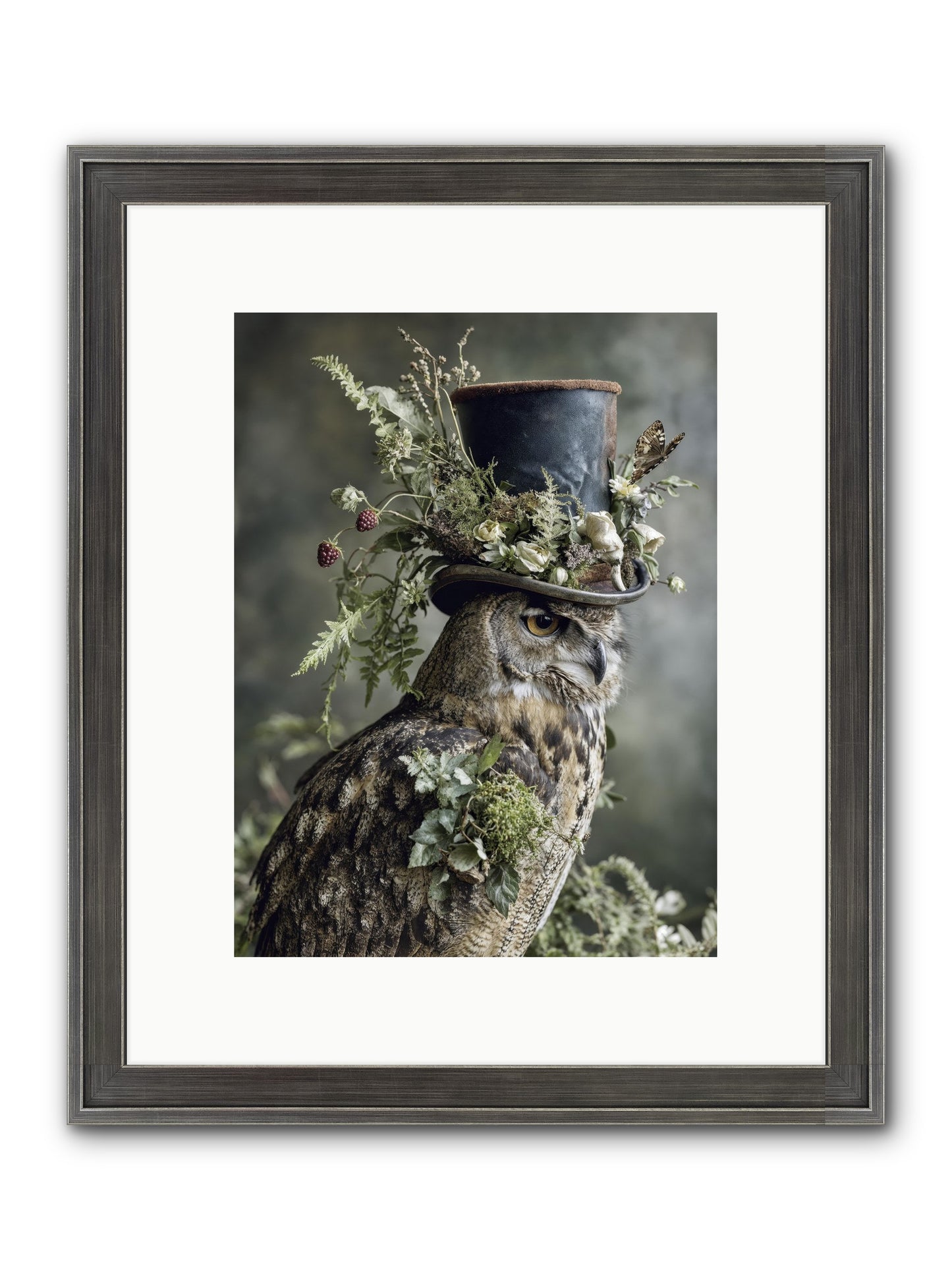 Woodland Sovereign Framed Print - Slimwoods Black/Silver 9x12