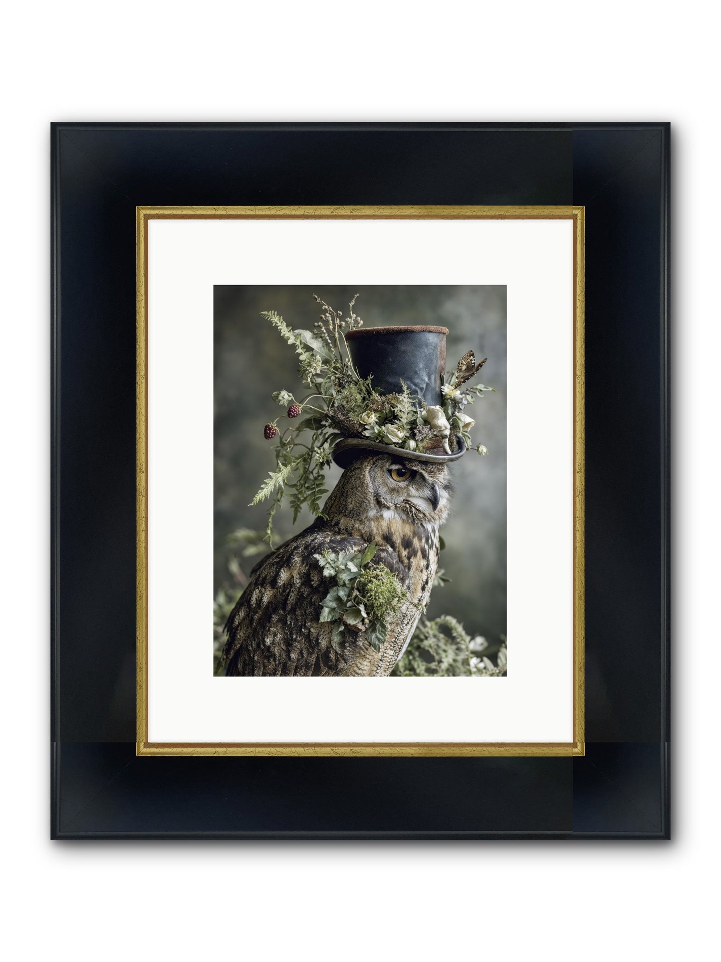 Woodland Sovereign Framed Print - Wide Black w/Gold 9x12