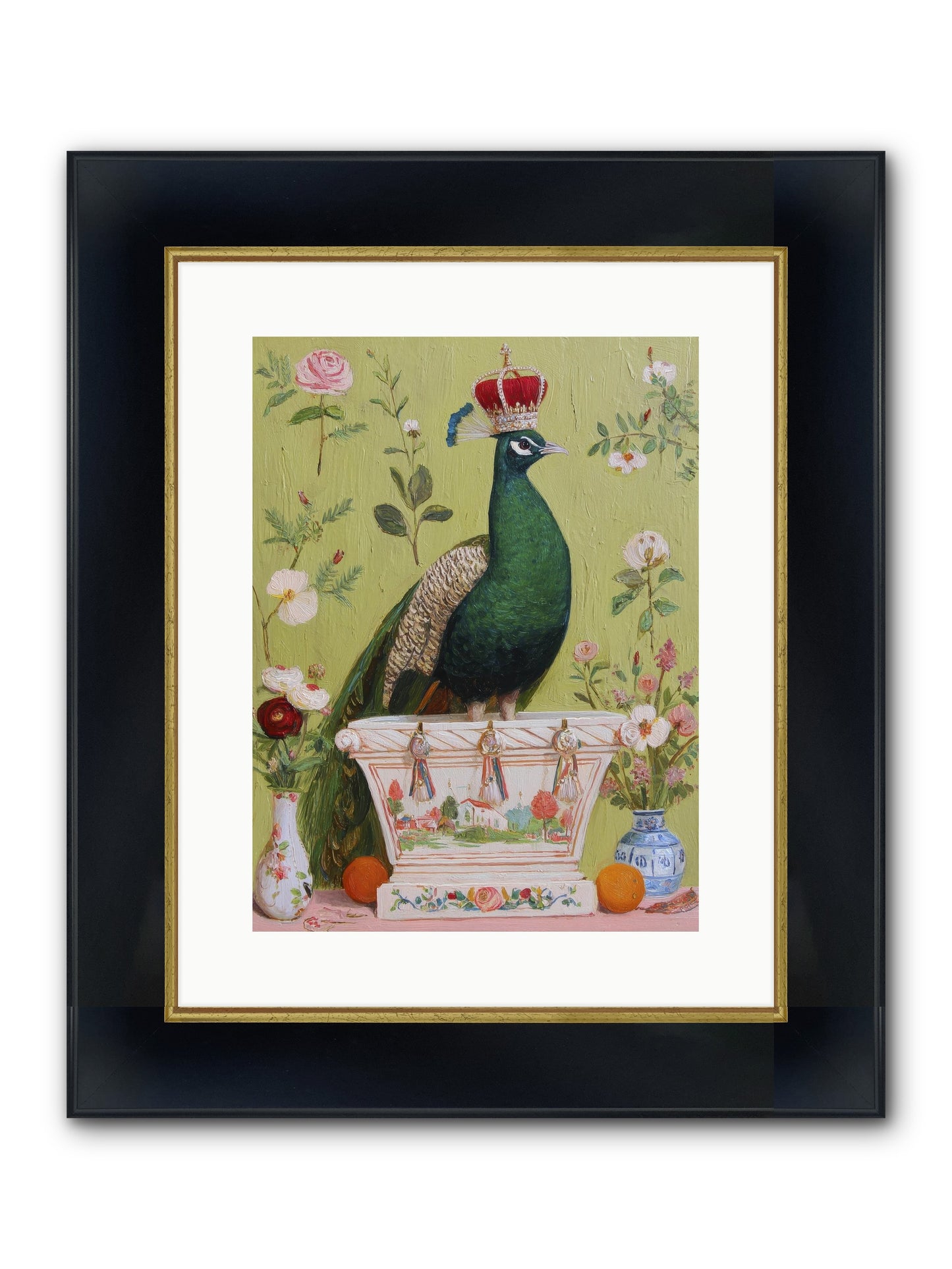 Woodland Vigil Framed Print - Wide Black w/Gold 12x16