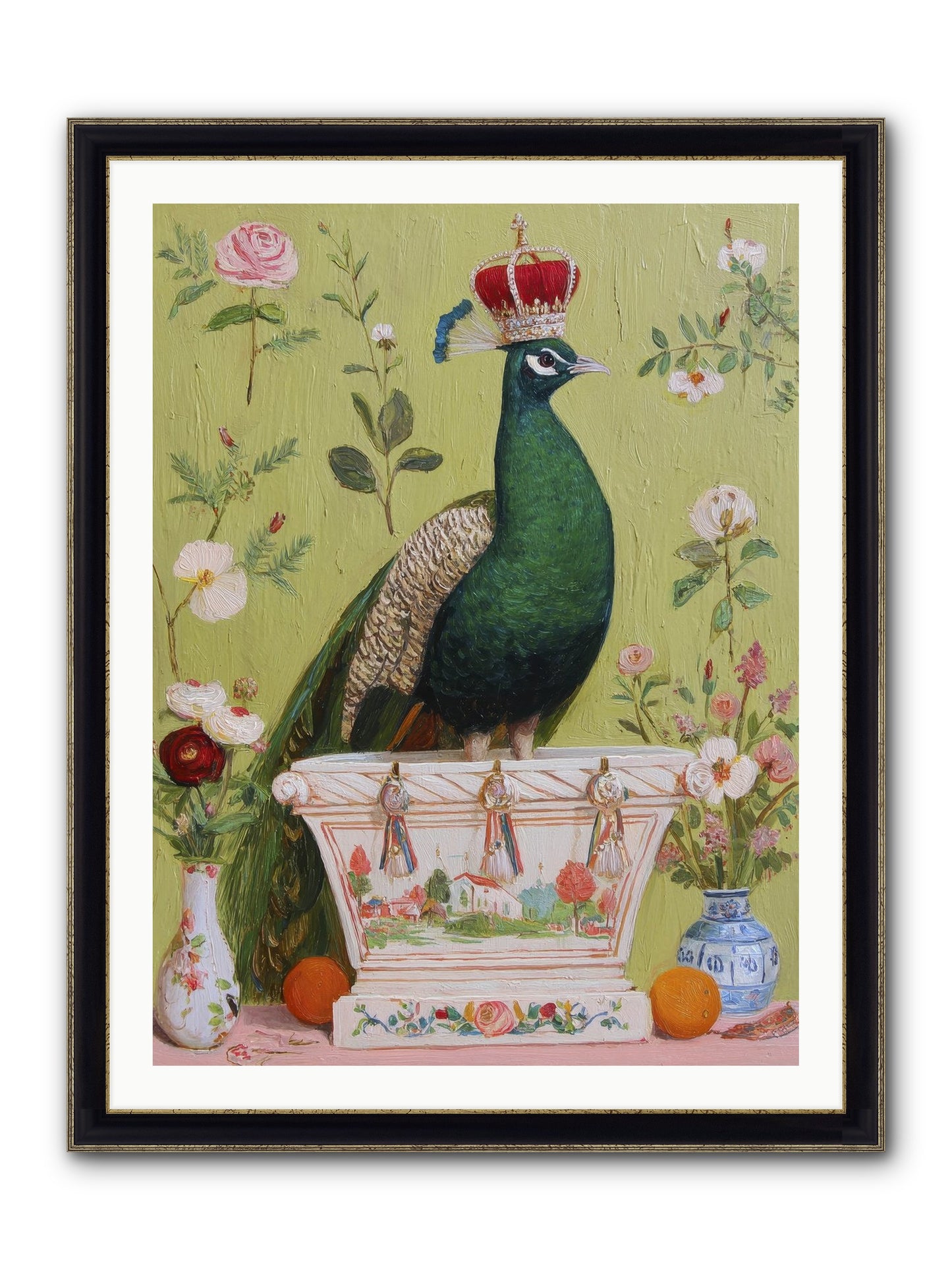 Woodland Vigil Framed Print - Black & Gold 30x40