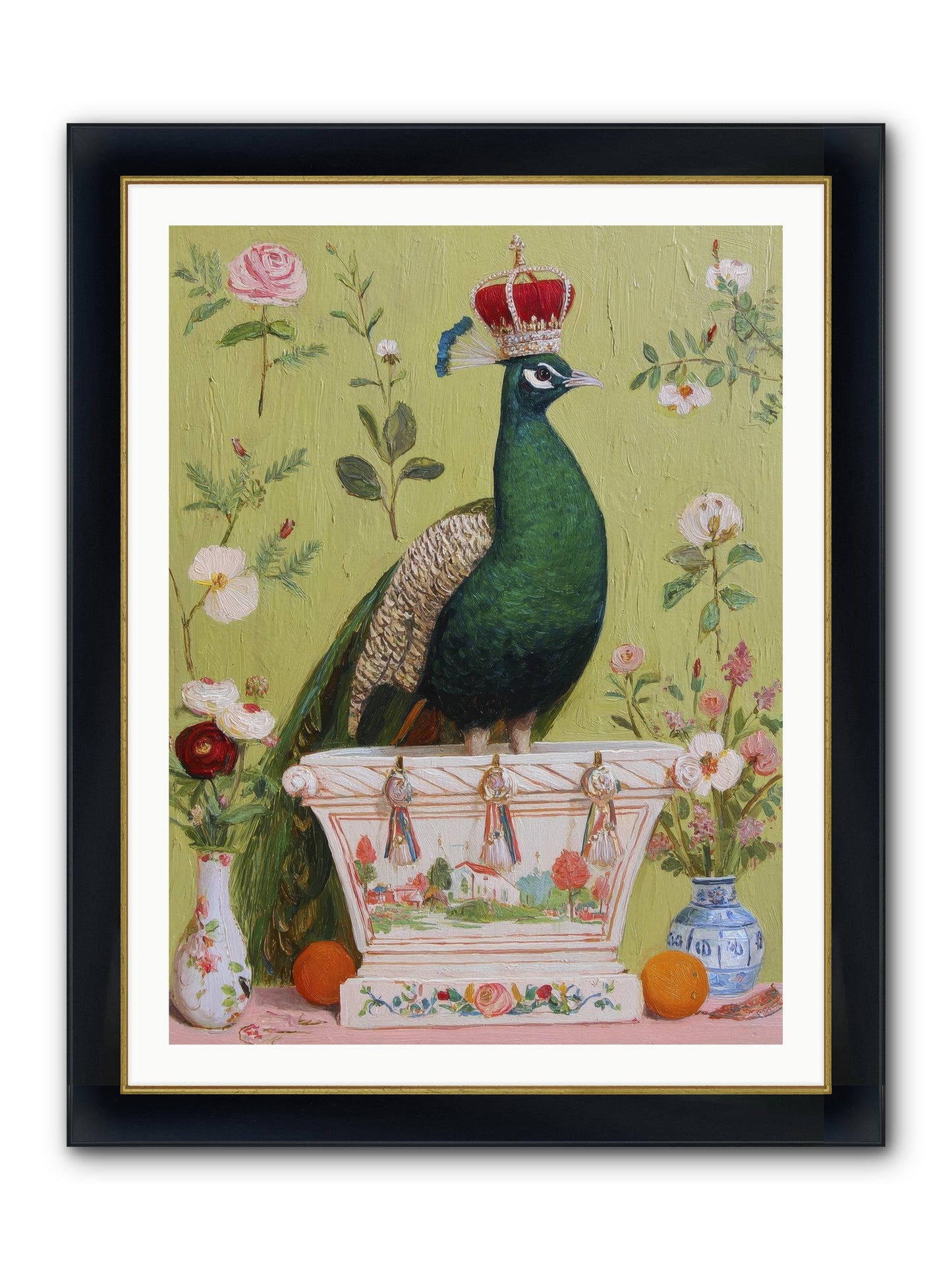 Woodland Vigil Framed Print - Wide Black w/Gold 30x40