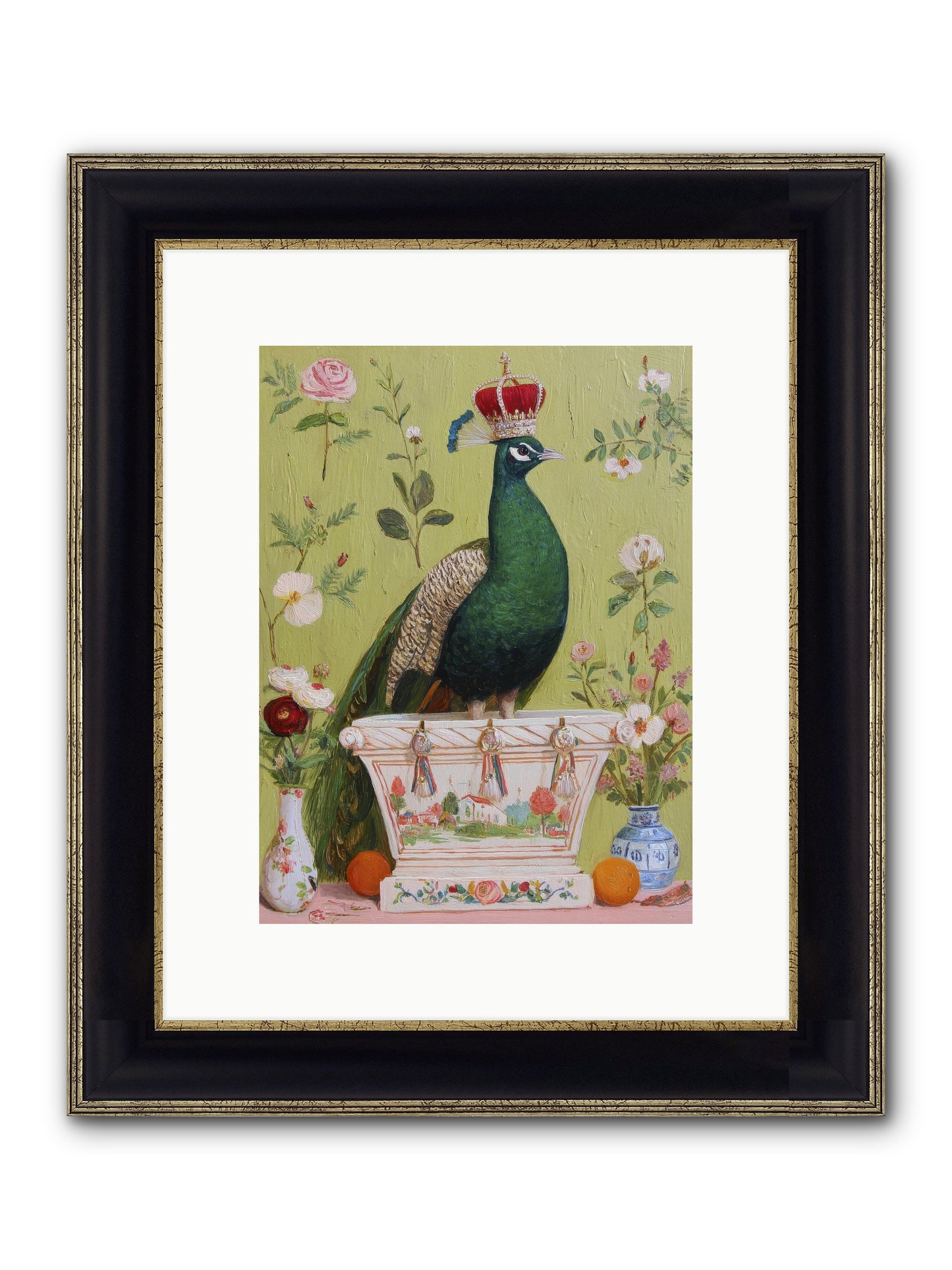 Woodland Vigil Framed Print - Black & Gold 9x12