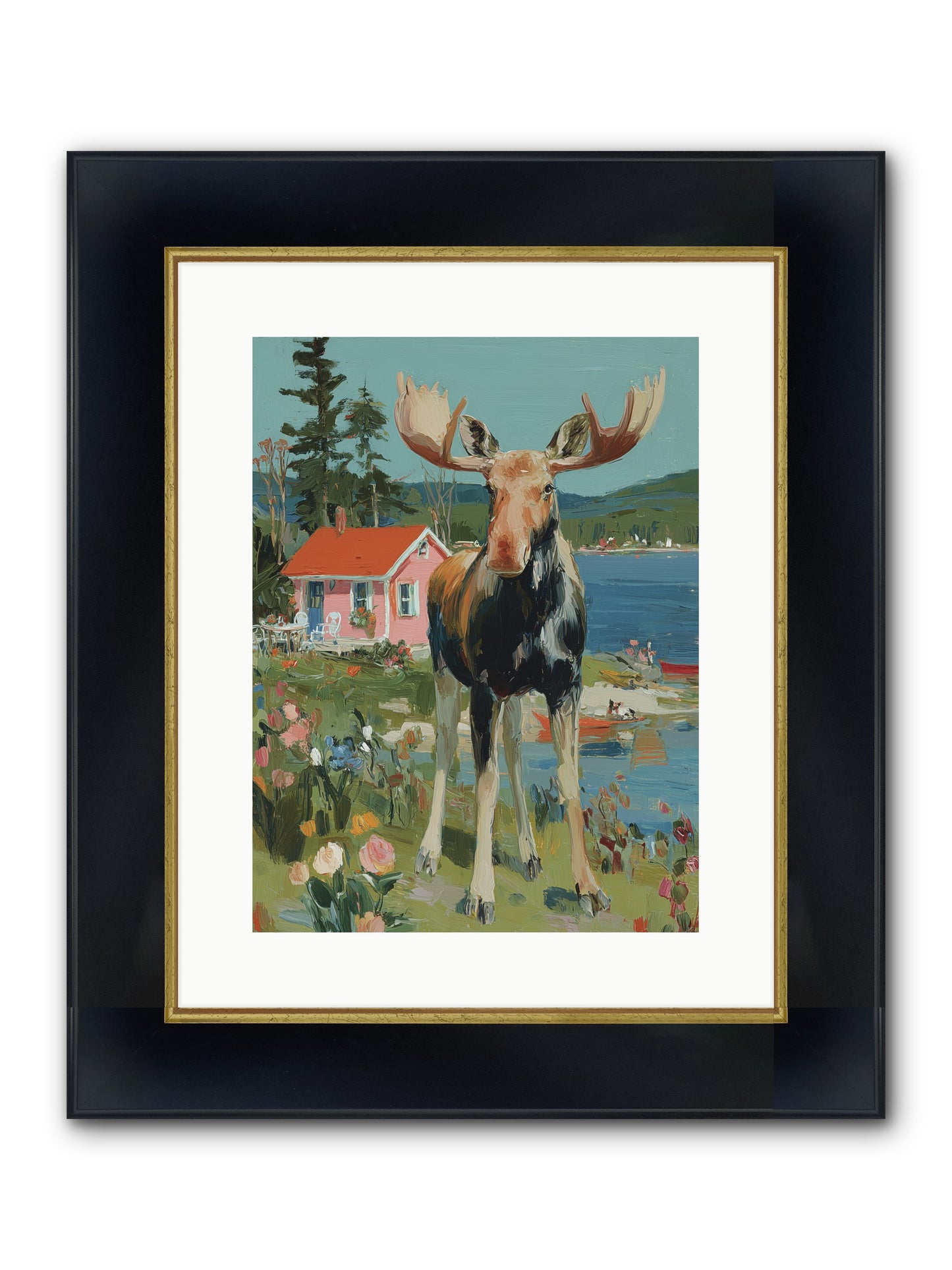 Woodland Wanderer Framed Print - Wide Black w/Gold 12x16