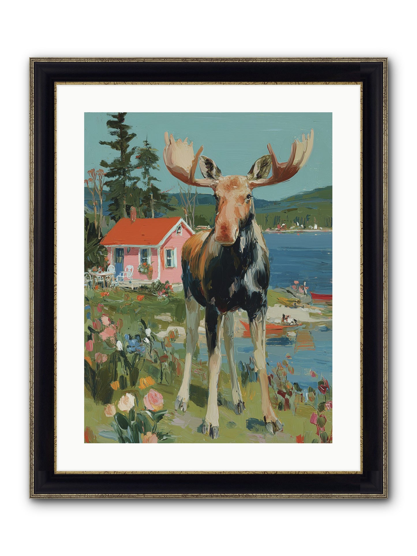Woodland Wanderer Framed Print - Black & Gold 18x24