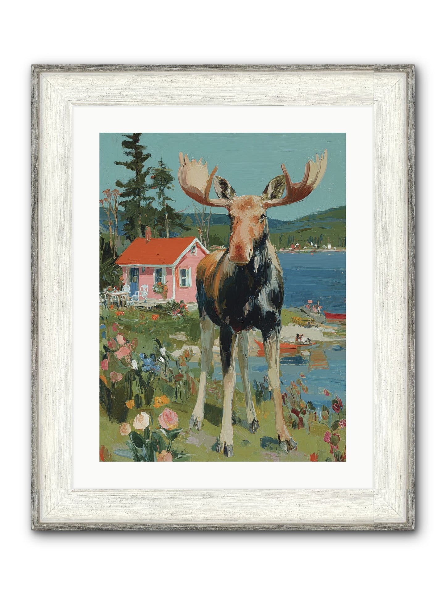 Woodland Wanderer Framed Print - Driftwood White 18x24