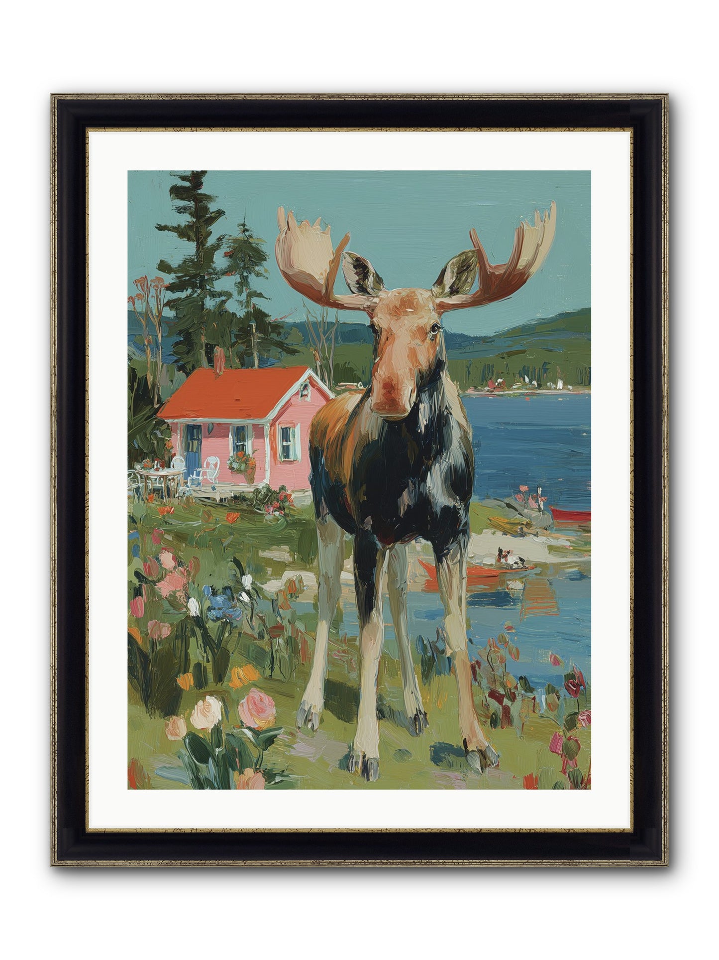 Woodland Wanderer Framed Print - Black & Gold 24x32