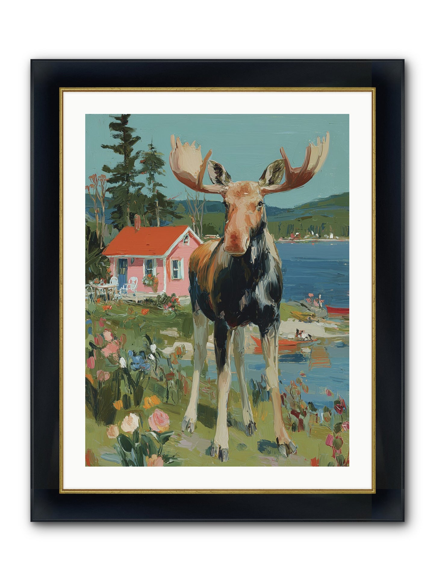 Woodland Wanderer Framed Print - Wide Black w/Gold 24x32