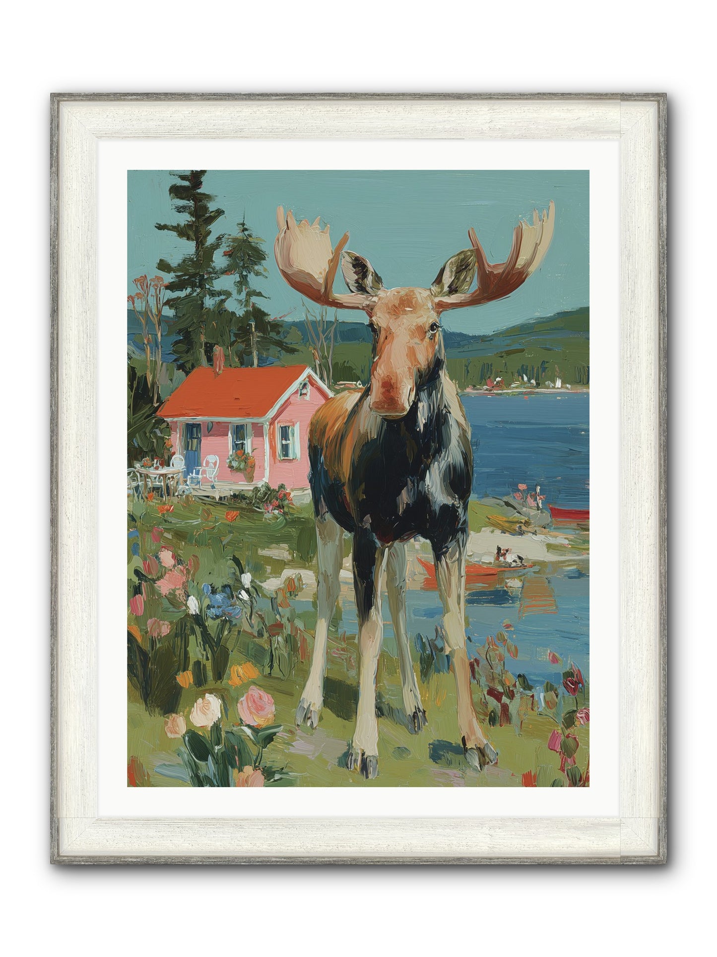 Woodland Wanderer Framed Print - Driftwood White 30x40