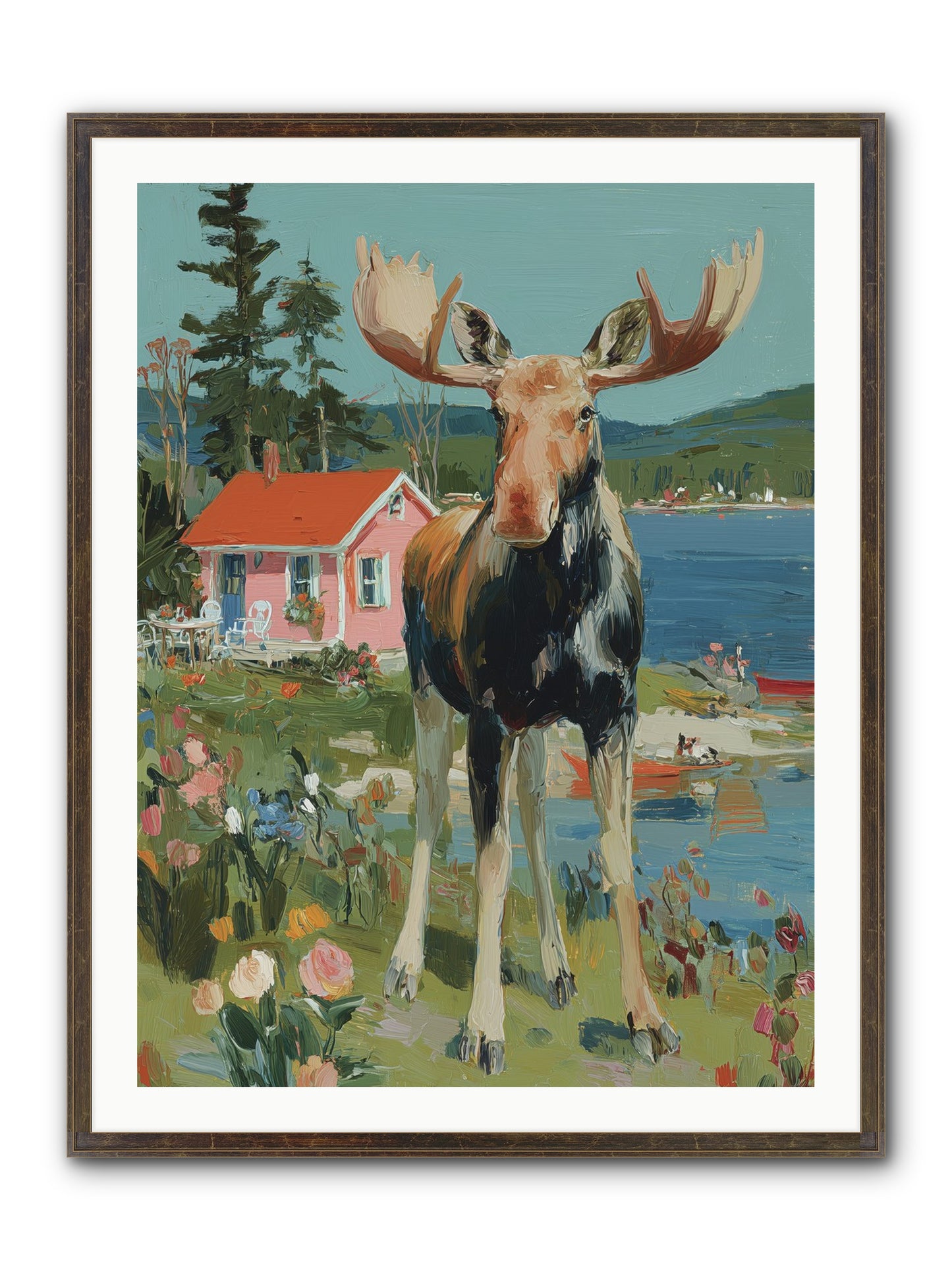 Woodland Wanderer Framed Print - Slimwoods Black/Gold 30x40