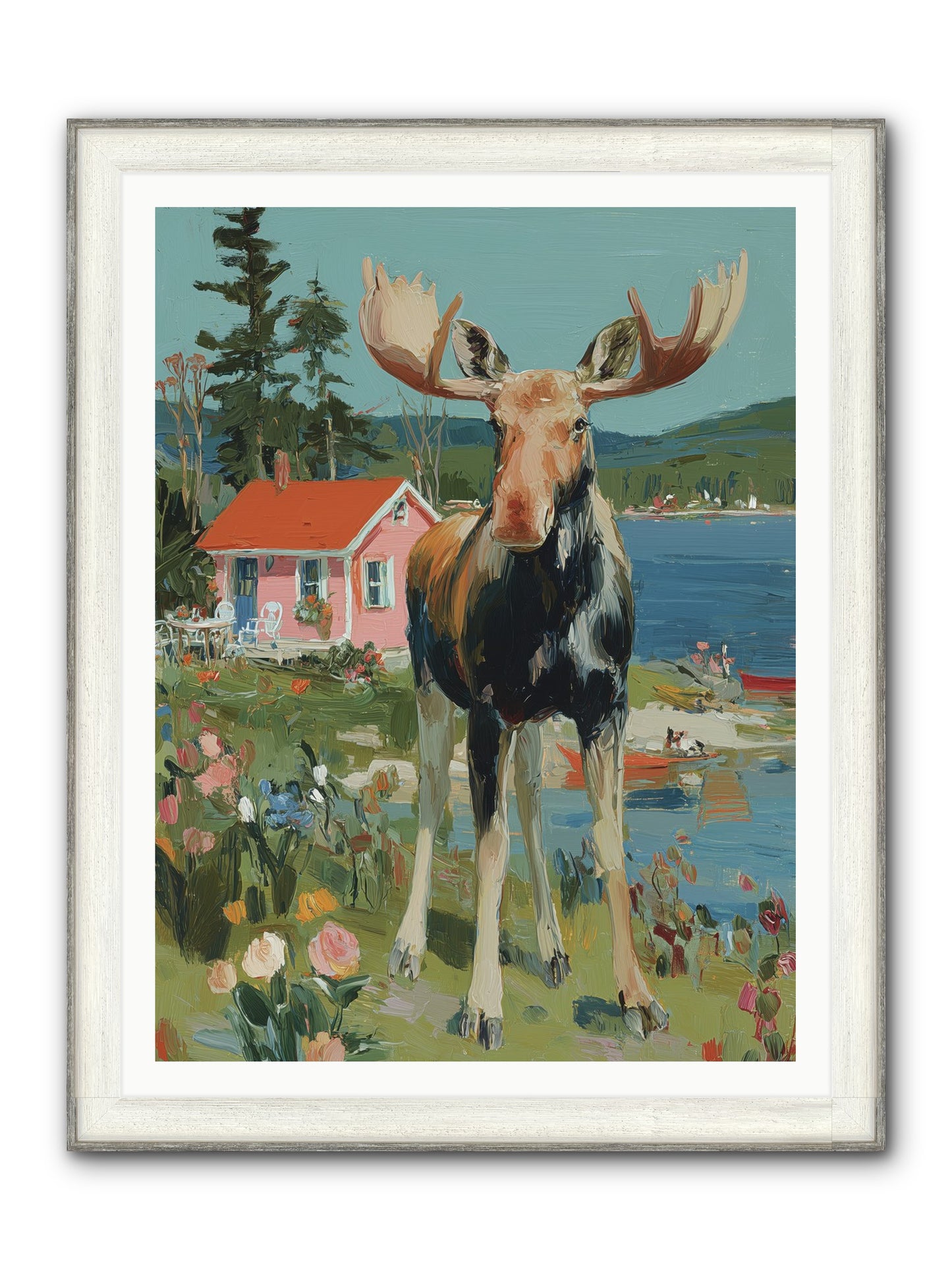 Woodland Wanderer Framed Print - Driftwood White 36x48