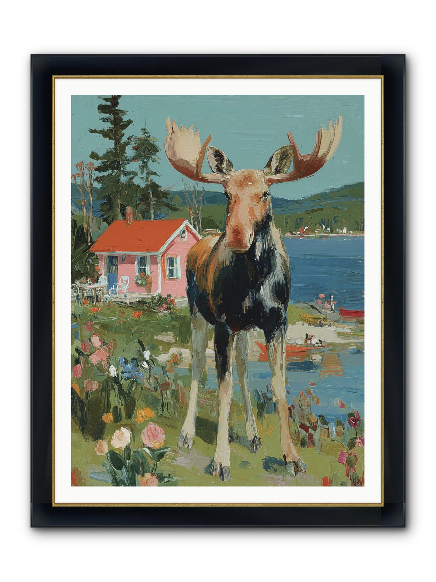Woodland Wanderer Framed Print - Wide Black w/Gold 36x48