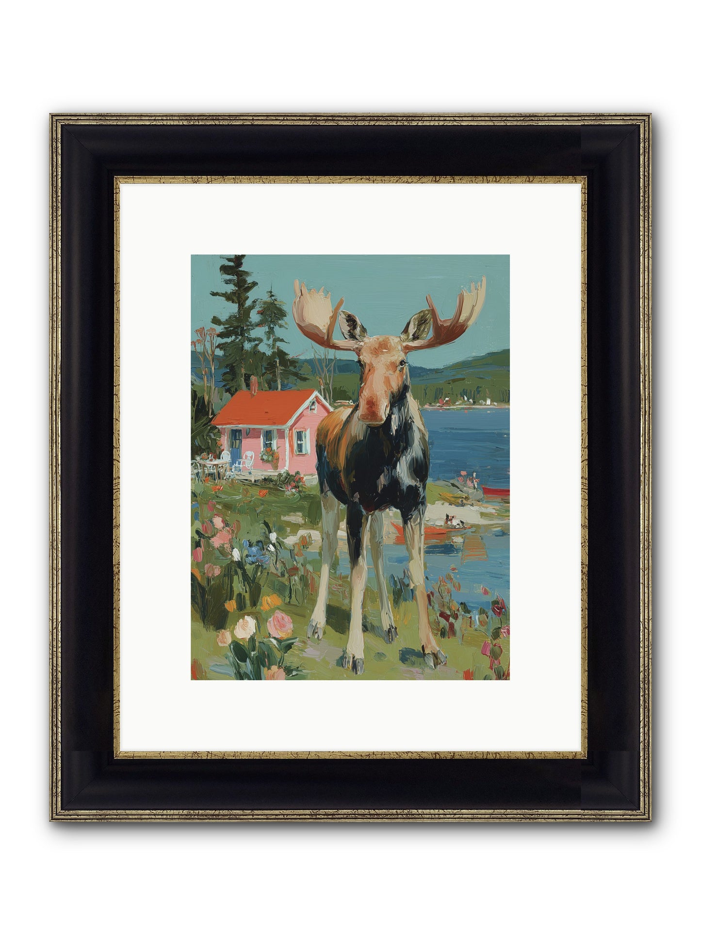 Woodland Wanderer Framed Print - Black & Gold 9x12