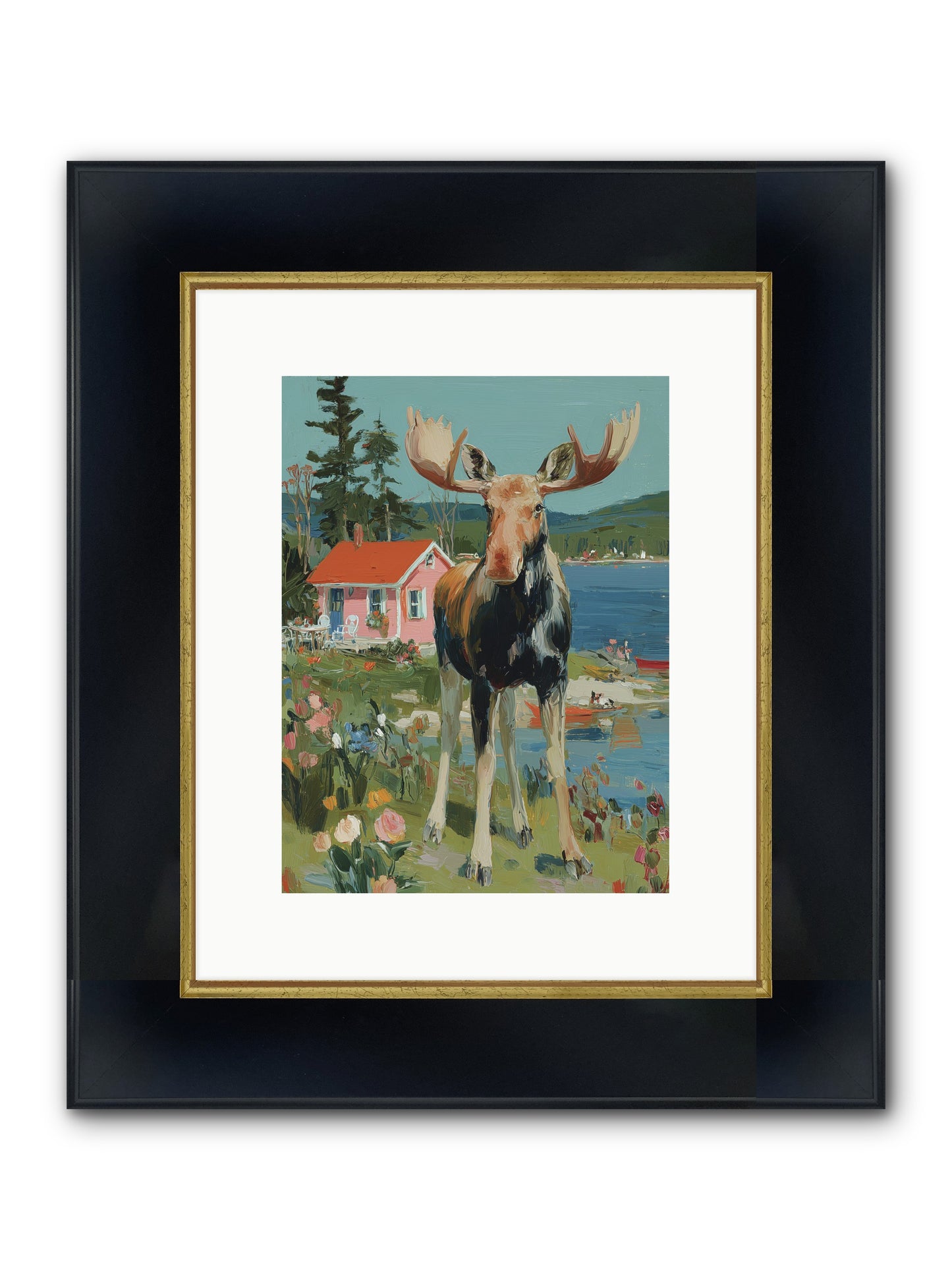 Woodland Wanderer Framed Print - Wide Black w/Gold 9x12