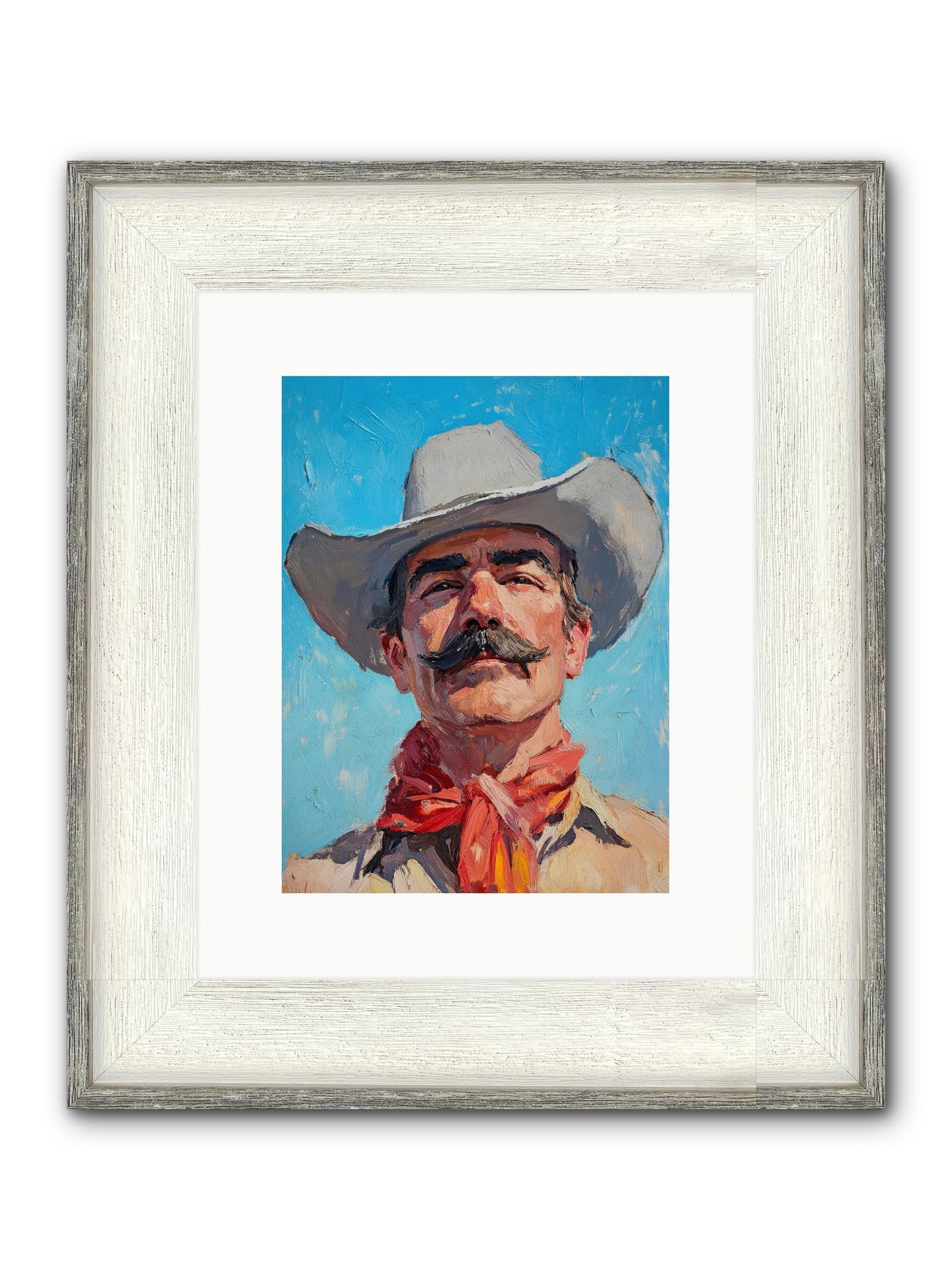 Worn Leather Tales Framed Print - Driftwood White 9x12