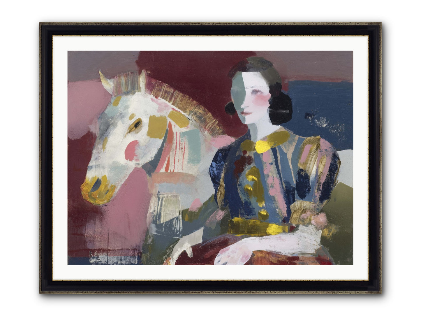 Woven Into Every Tale Framed Print - Black & Gold 40x30