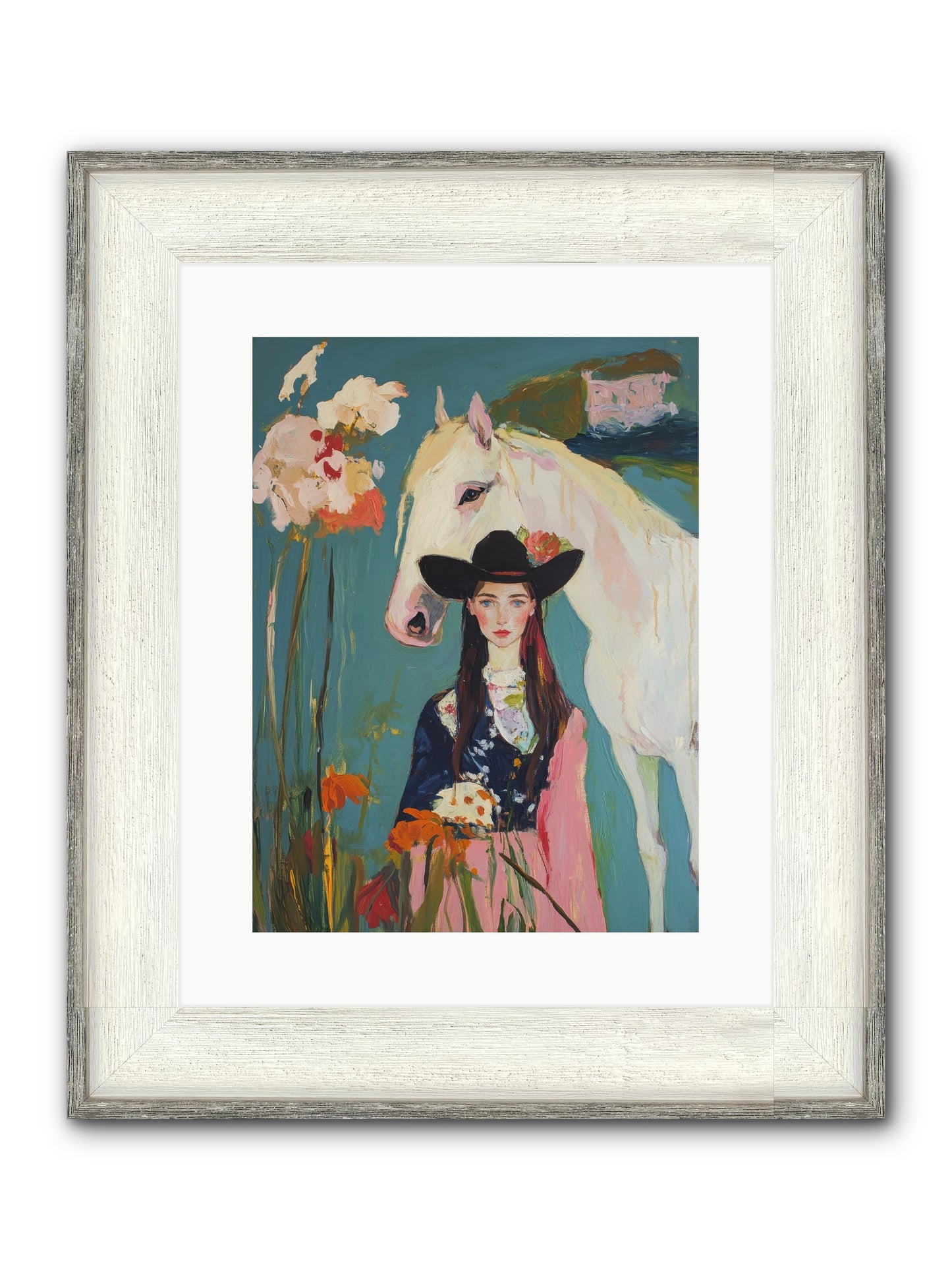 Woven Sunlight Framed Print - Driftwood White 12x16