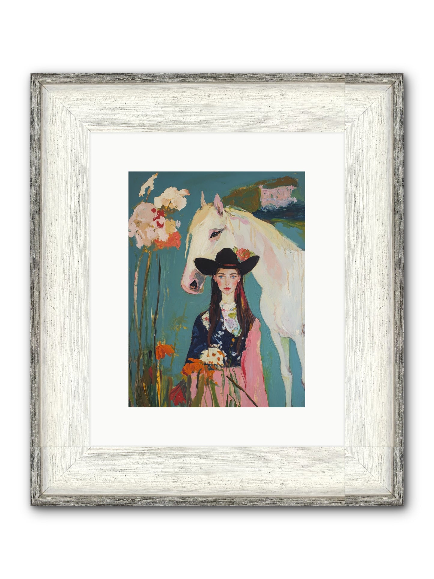 Woven Sunlight Framed Print - Driftwood White 9x12