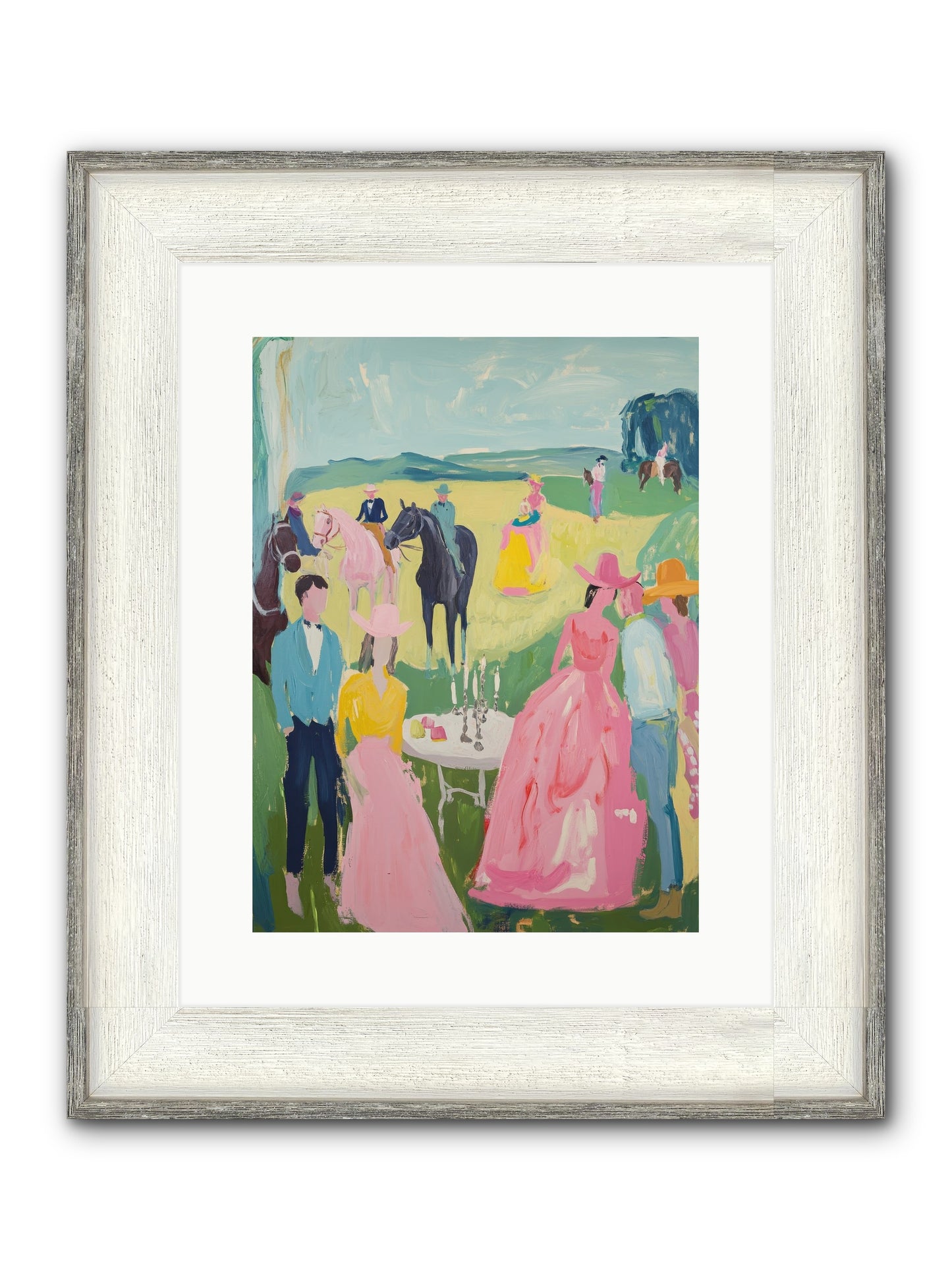 Wrangler's Waltz Framed Print - Driftwood White 12x16