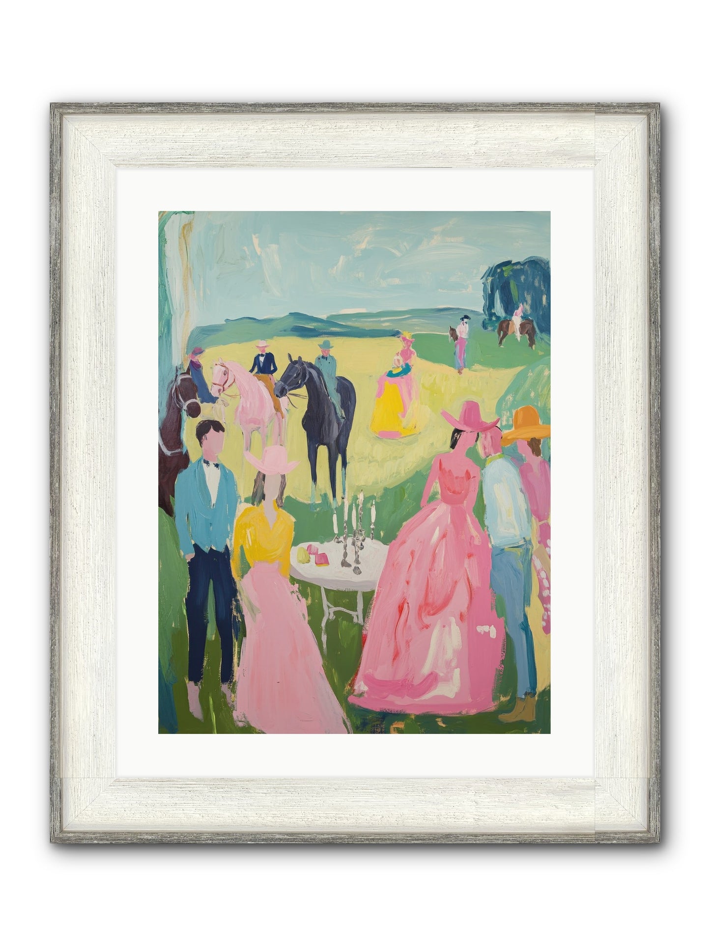 Wrangler's Waltz Framed Print - Driftwood White 18x24