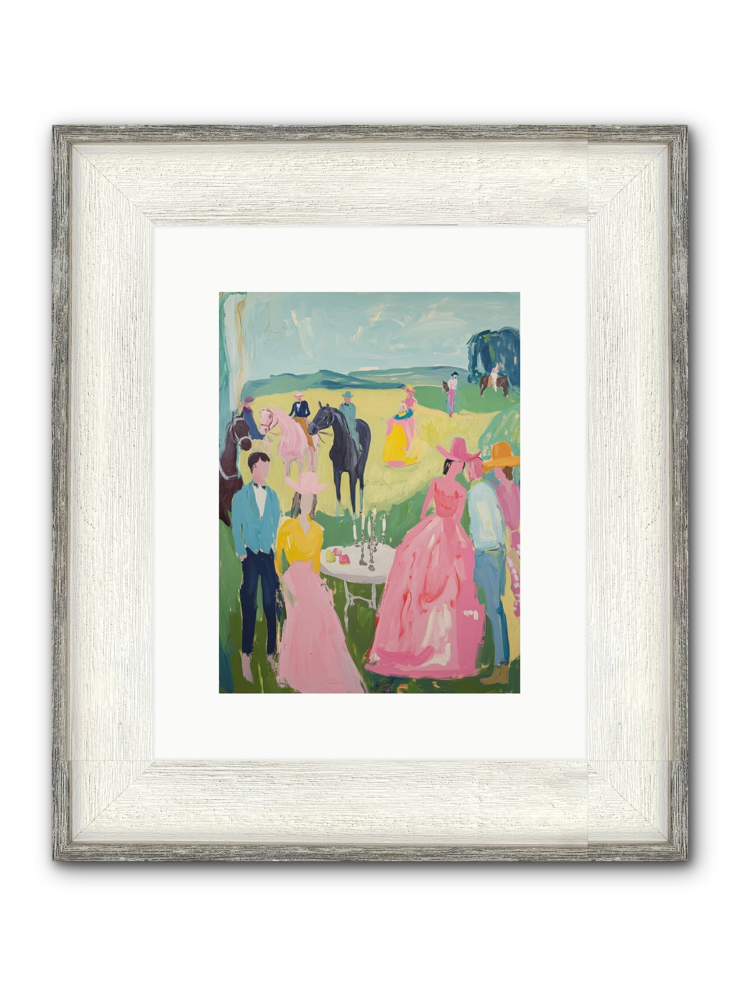 Wrangler's Waltz Framed Print - Driftwood White 9x12