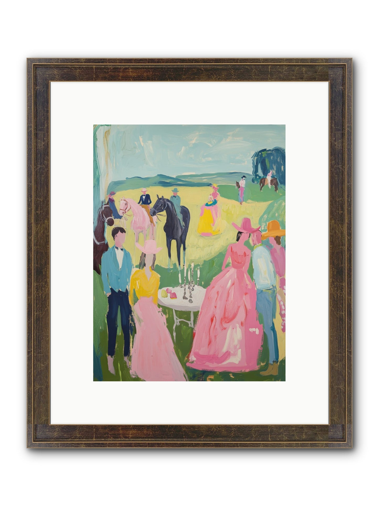 Wrangler's Waltz Framed Print - Slimwoods Black/Gold 9x12