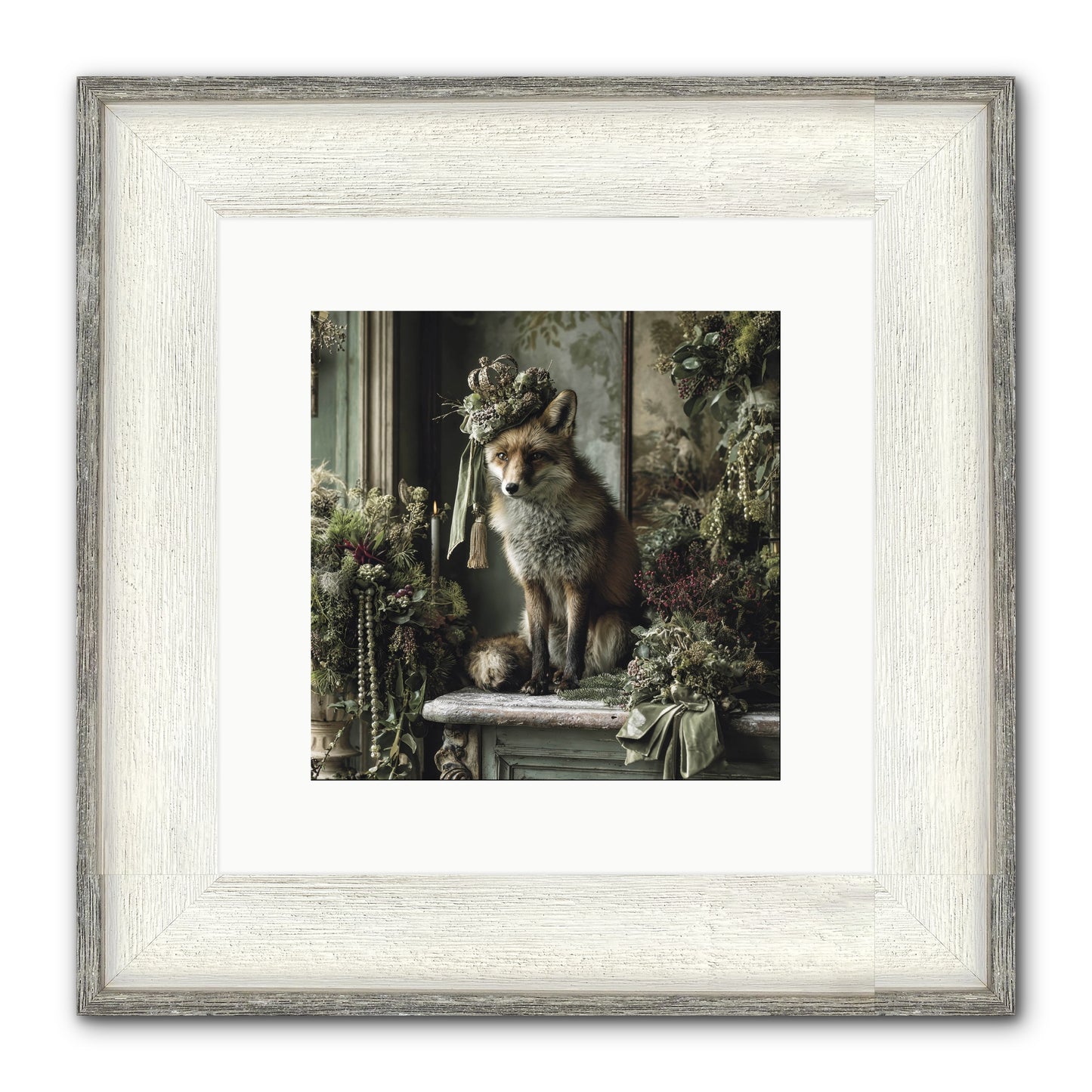 Wrapped In Moonlight Framed Print - Driftwood White 10x10