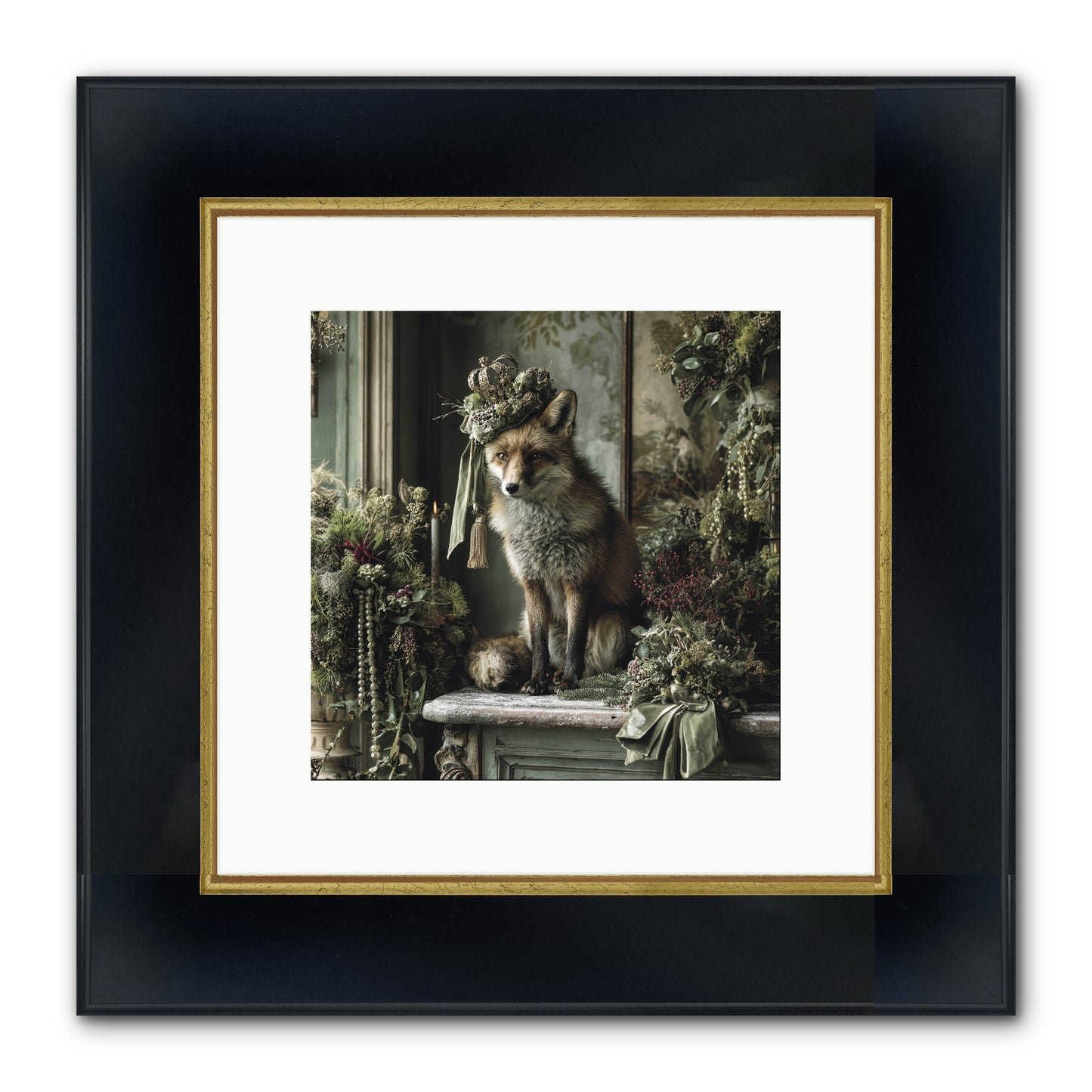 Wrapped In Moonlight Framed Print - Wide Black w/Gold 10x10