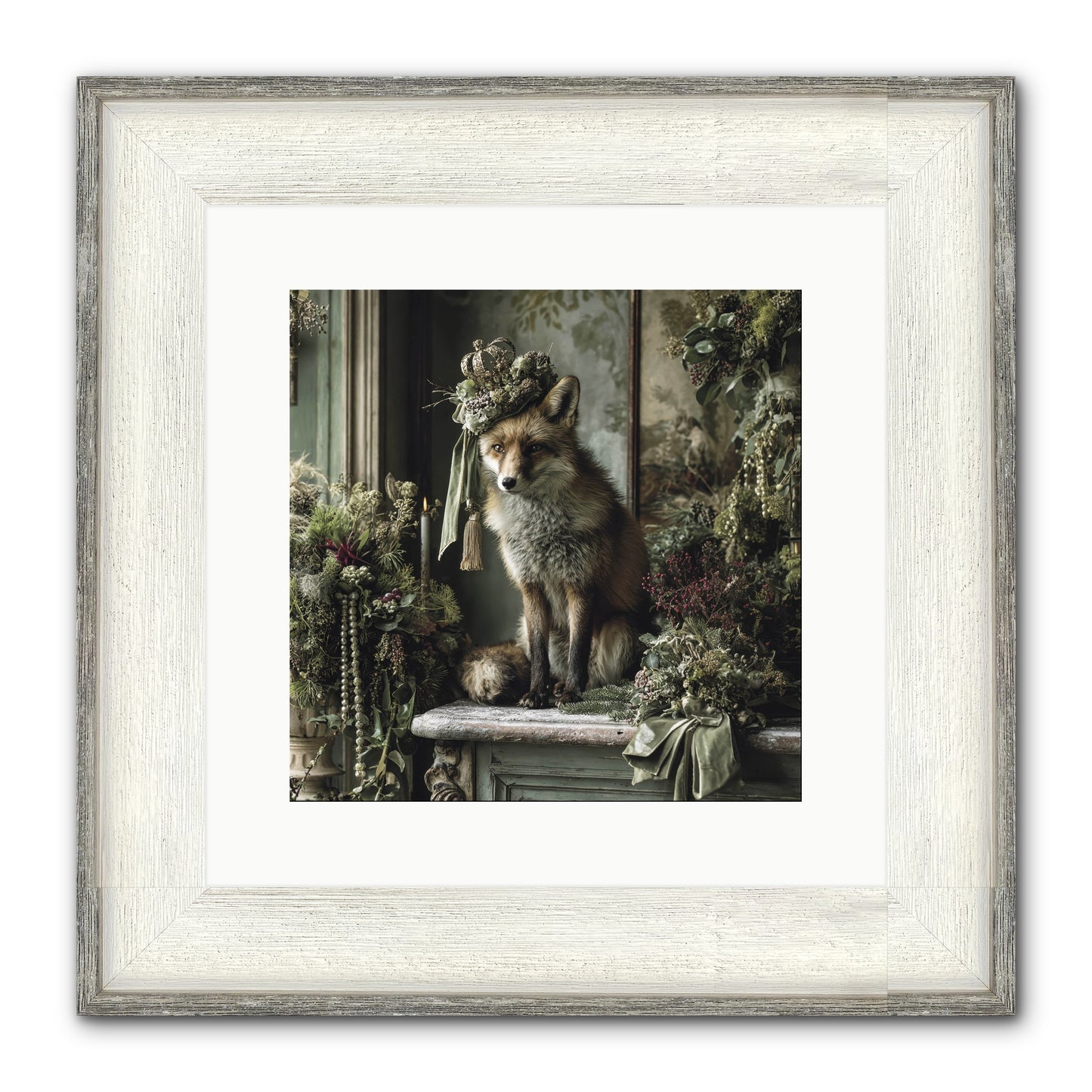 Wrapped In Moonlight Framed Print - Driftwood White 12x12