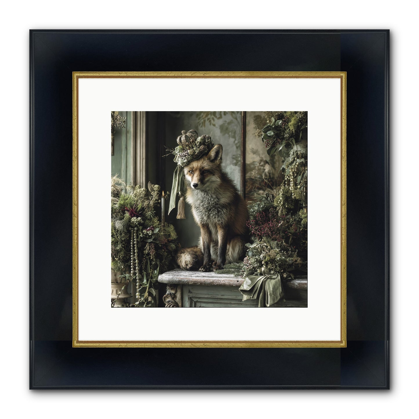 Wrapped In Moonlight Framed Print - Wide Black w/Gold 12x12