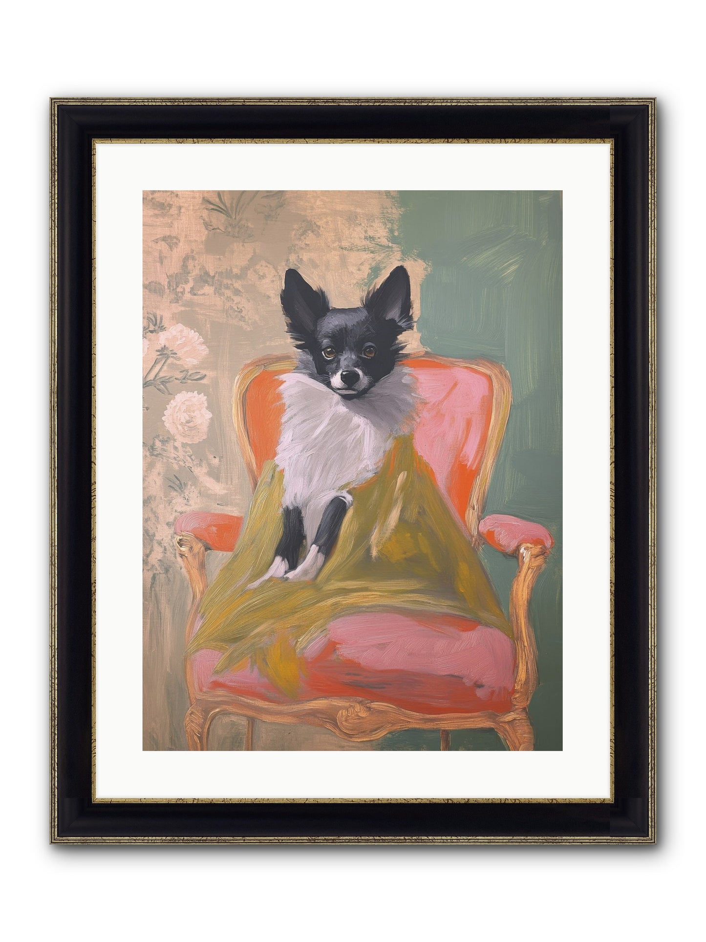 Wren Framed Print - Black & Gold 18x24